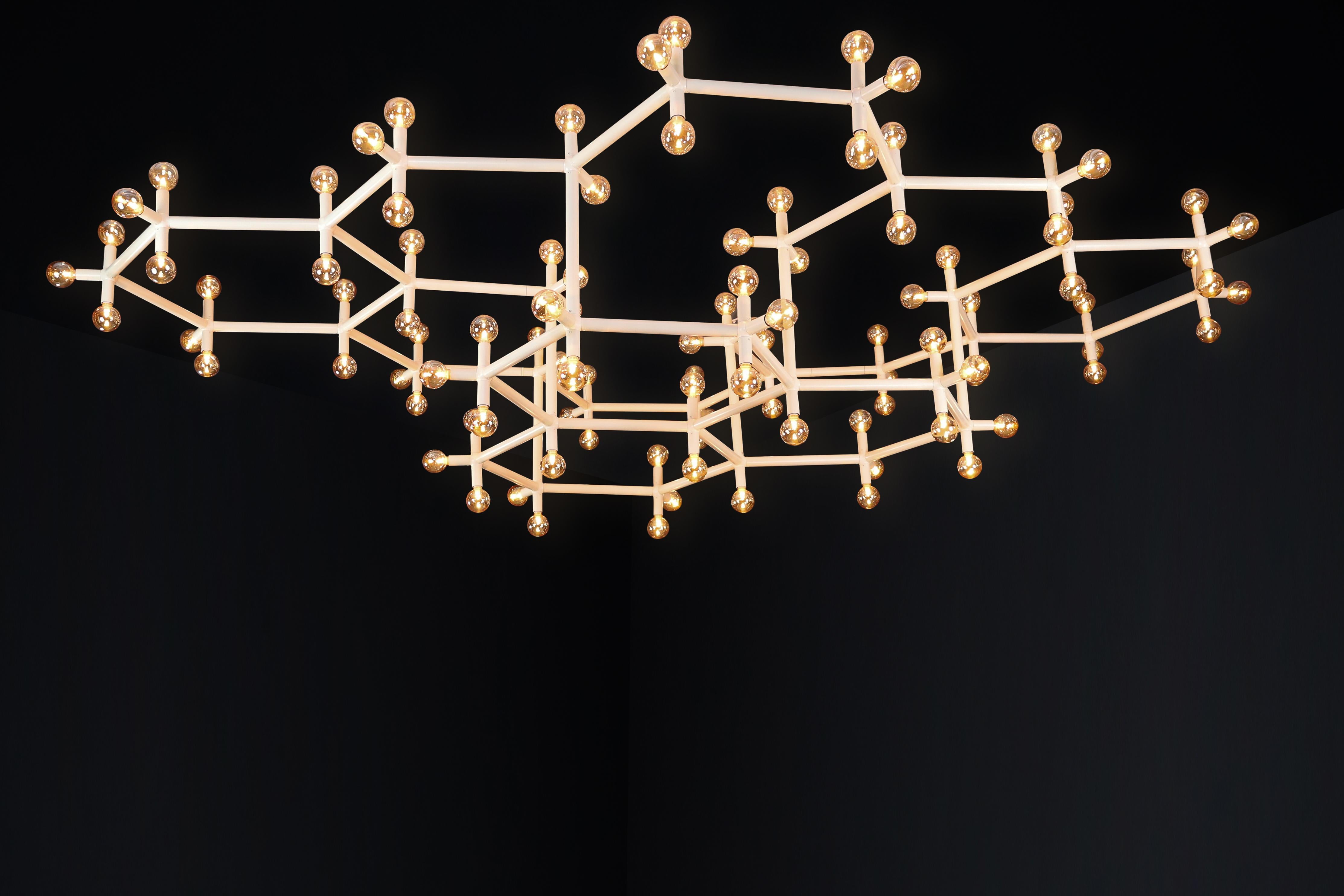 Robert Haussmann Monumental Atomic Suspension Chandelier, Switzerland, 1970s For Sale 7