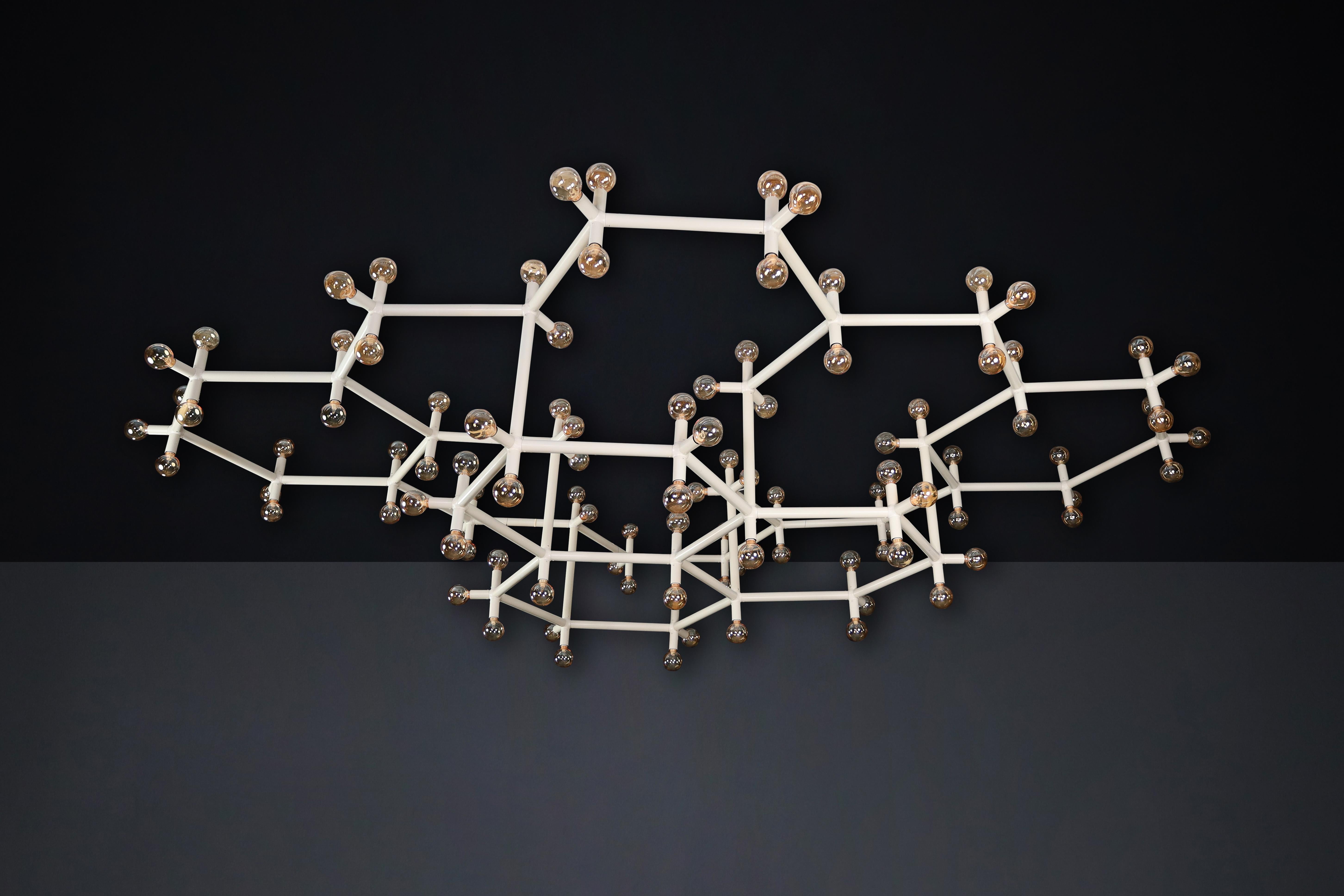Robert Haussmann Monumental Atomic Suspension Chandelier, Switzerland, 1970s For Sale 11