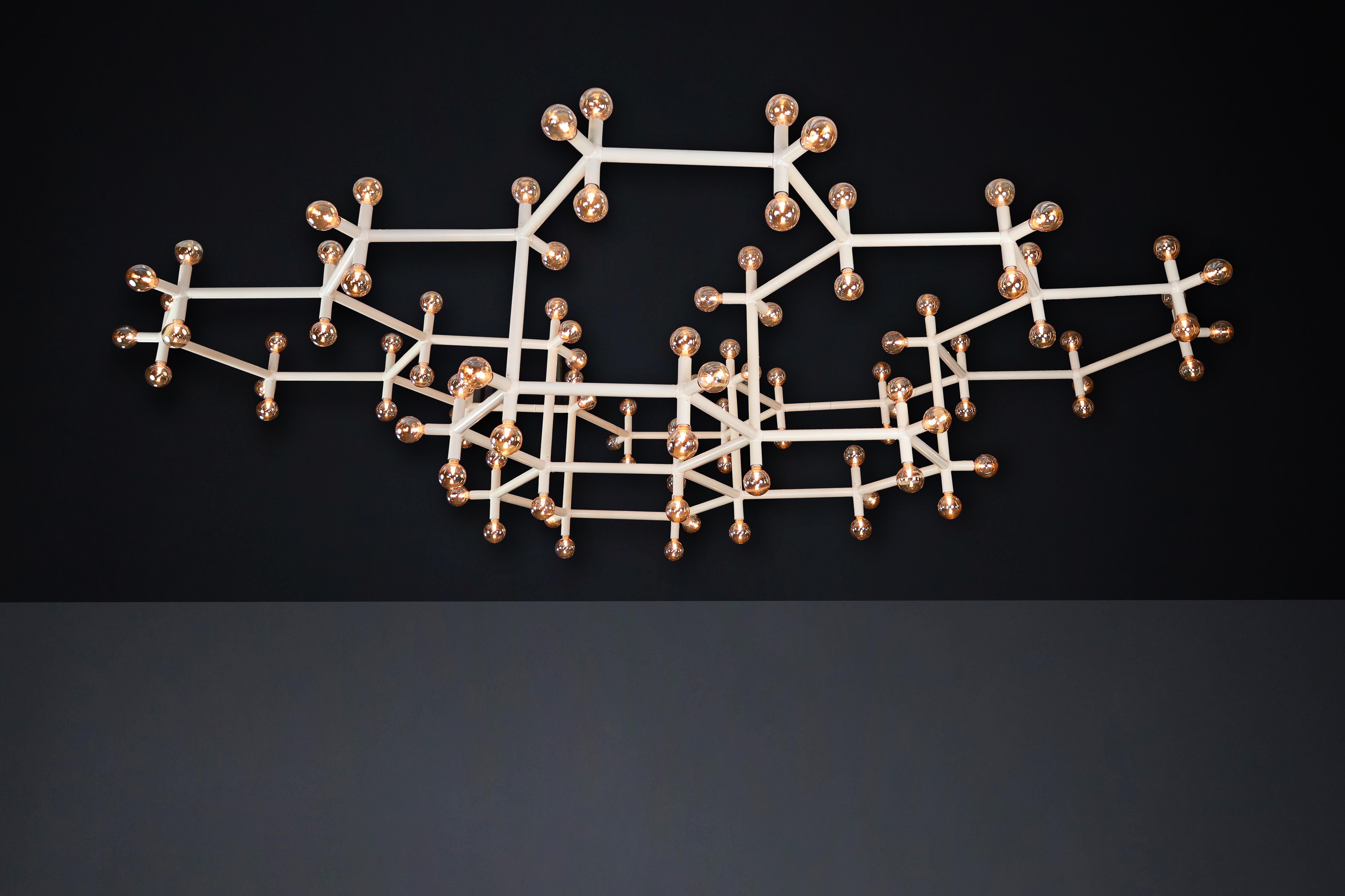 Robert Haussmann Monumental Atomic Suspension Chandelier, Switzerland, 1970s For Sale 13