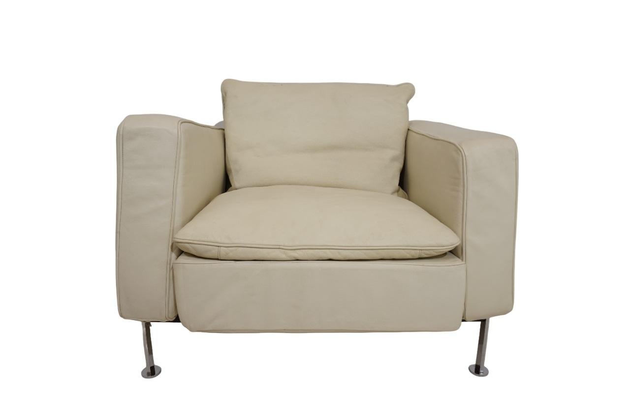 Mid-20th Century Robert Haussmann RH 302 leather armchair for De Sede/Hans Kaufeld For Sale