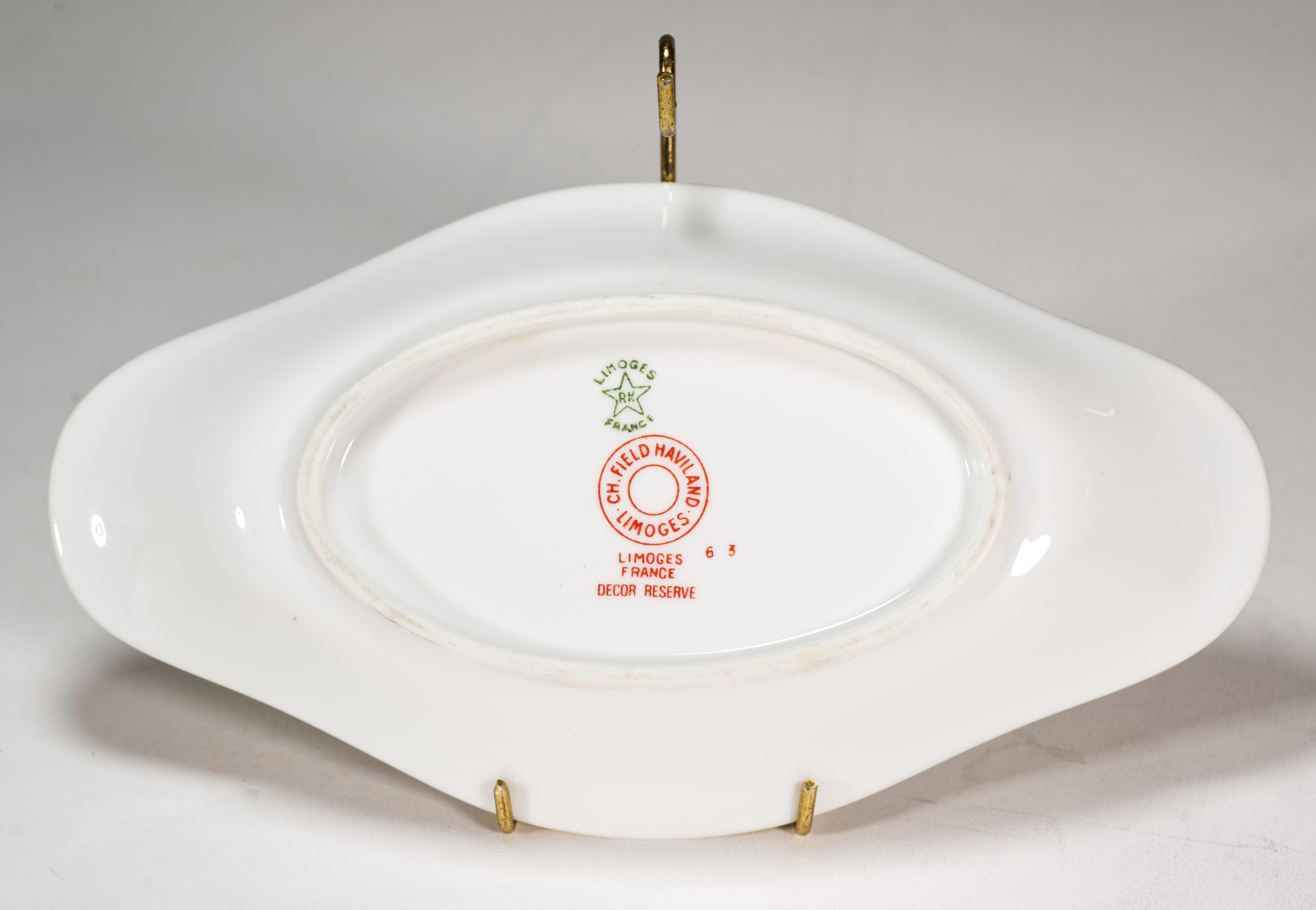 Empire Robert Haviland & Parlon Limoges Matignon Green Ravier or Small Tray