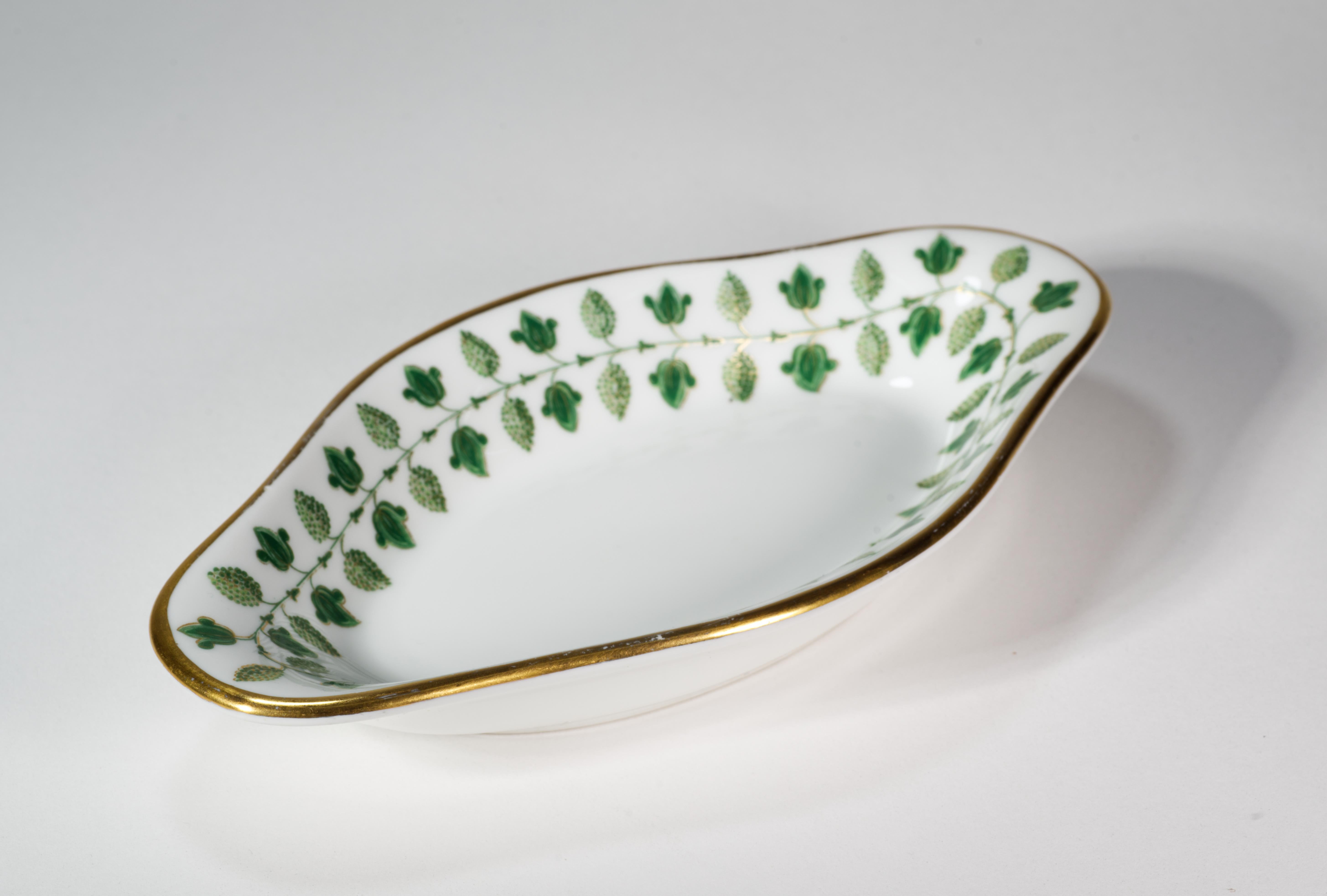Robert Haviland & Parlon Limoges Matignon Green Ravier or Small Tray In Good Condition In Clifton Springs, NY