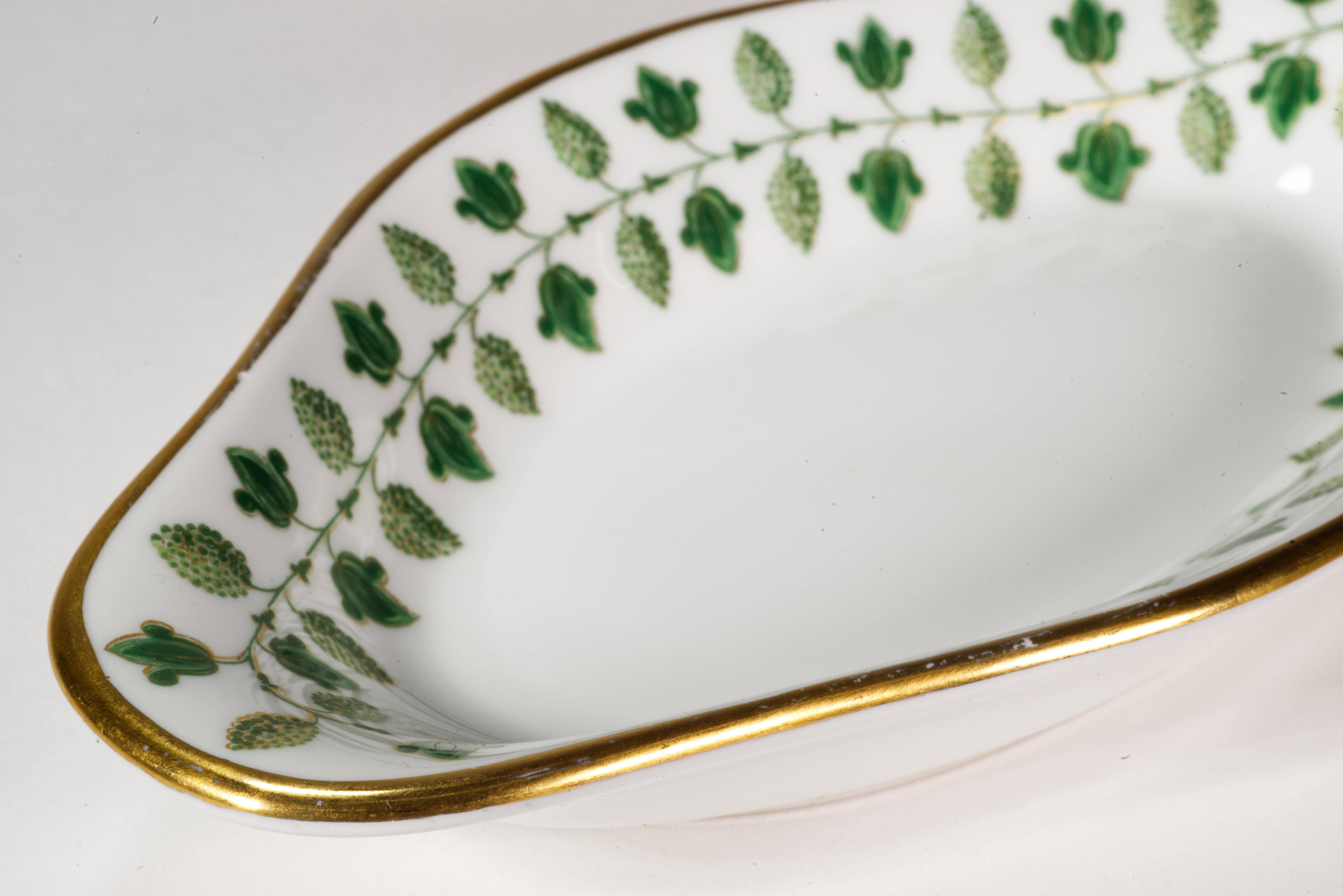 20th Century Robert Haviland & Parlon Limoges Matignon Green Ravier or Small Tray