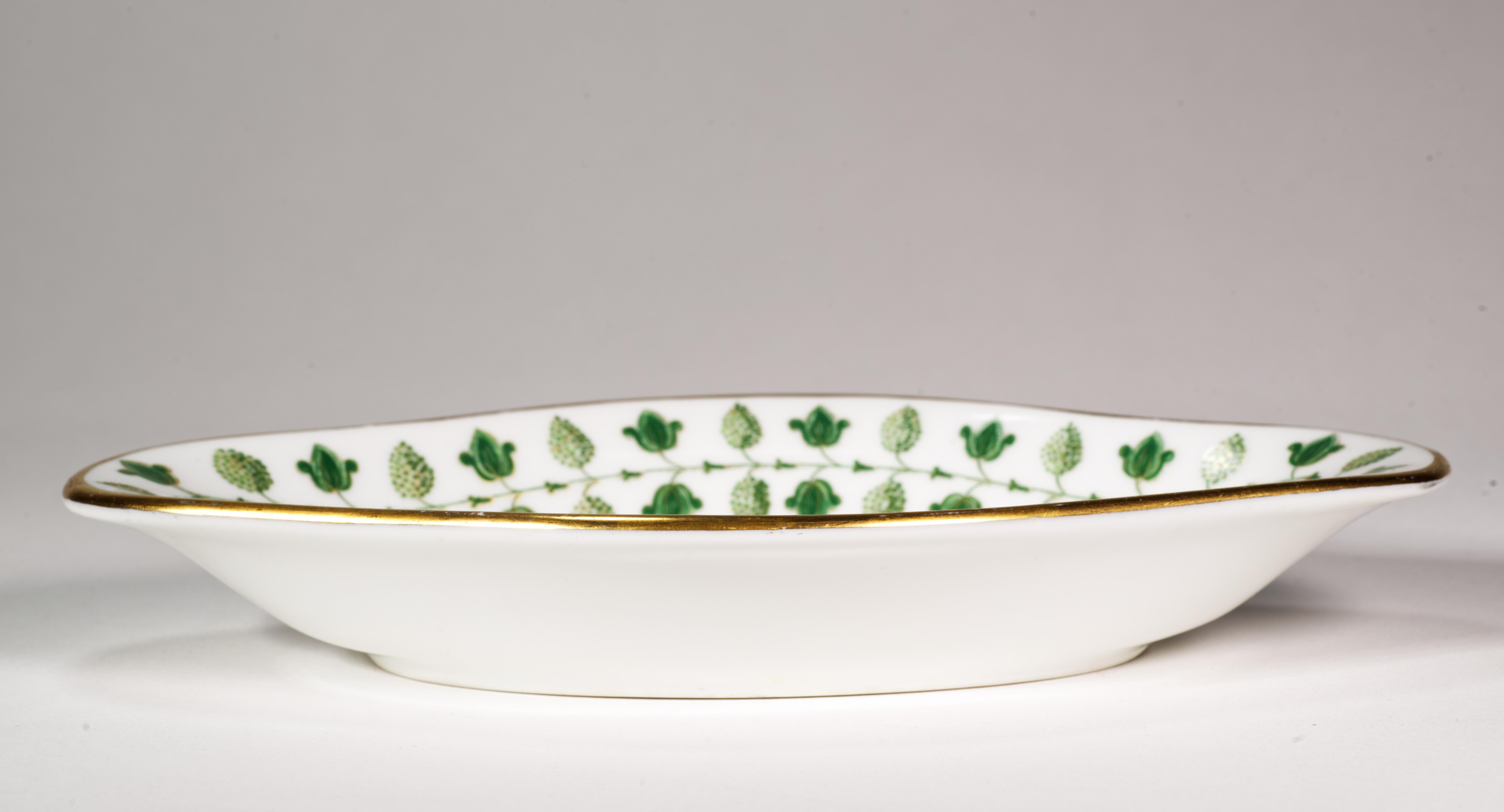 Porcelain Robert Haviland & Parlon Limoges Matignon Green Ravier or Small Tray