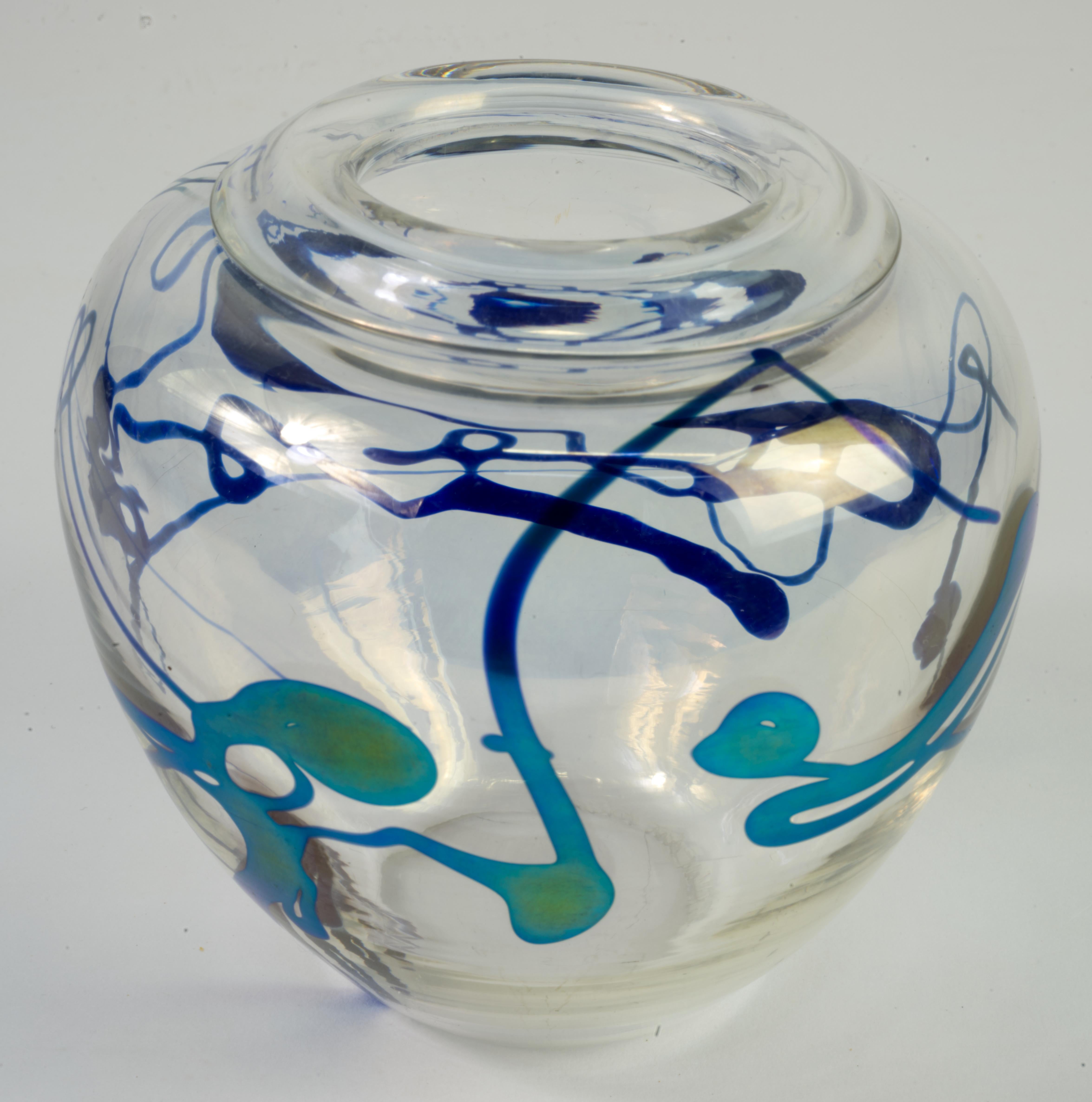 Art Déco Robert Held Vaso a bocciolo in vetro artistico Organico Moderno Greene & Greene Iridescente in vendita