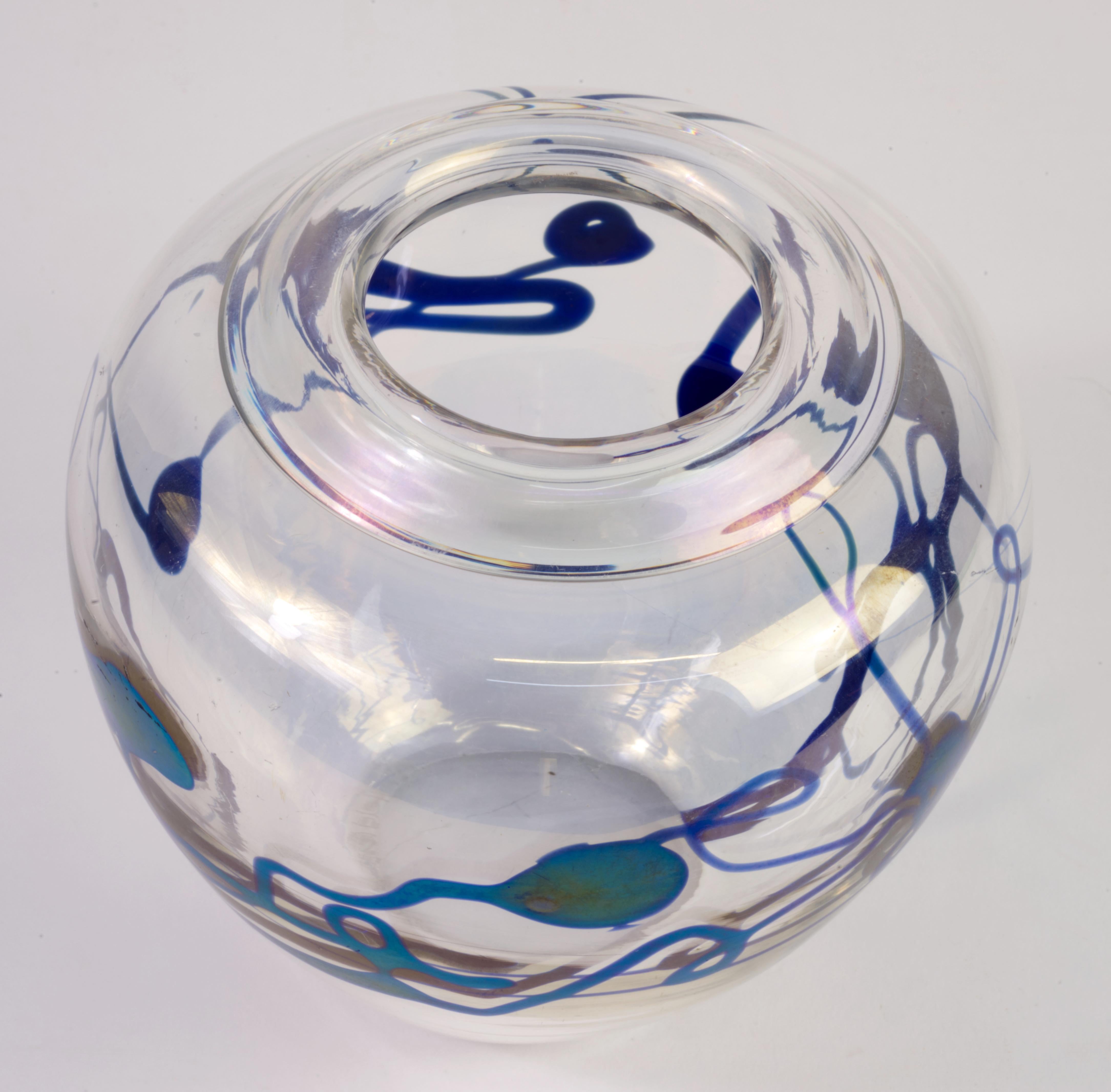 XX secolo Robert Held Vaso a bocciolo in vetro artistico Organico Moderno Greene & Greene Iridescente in vendita