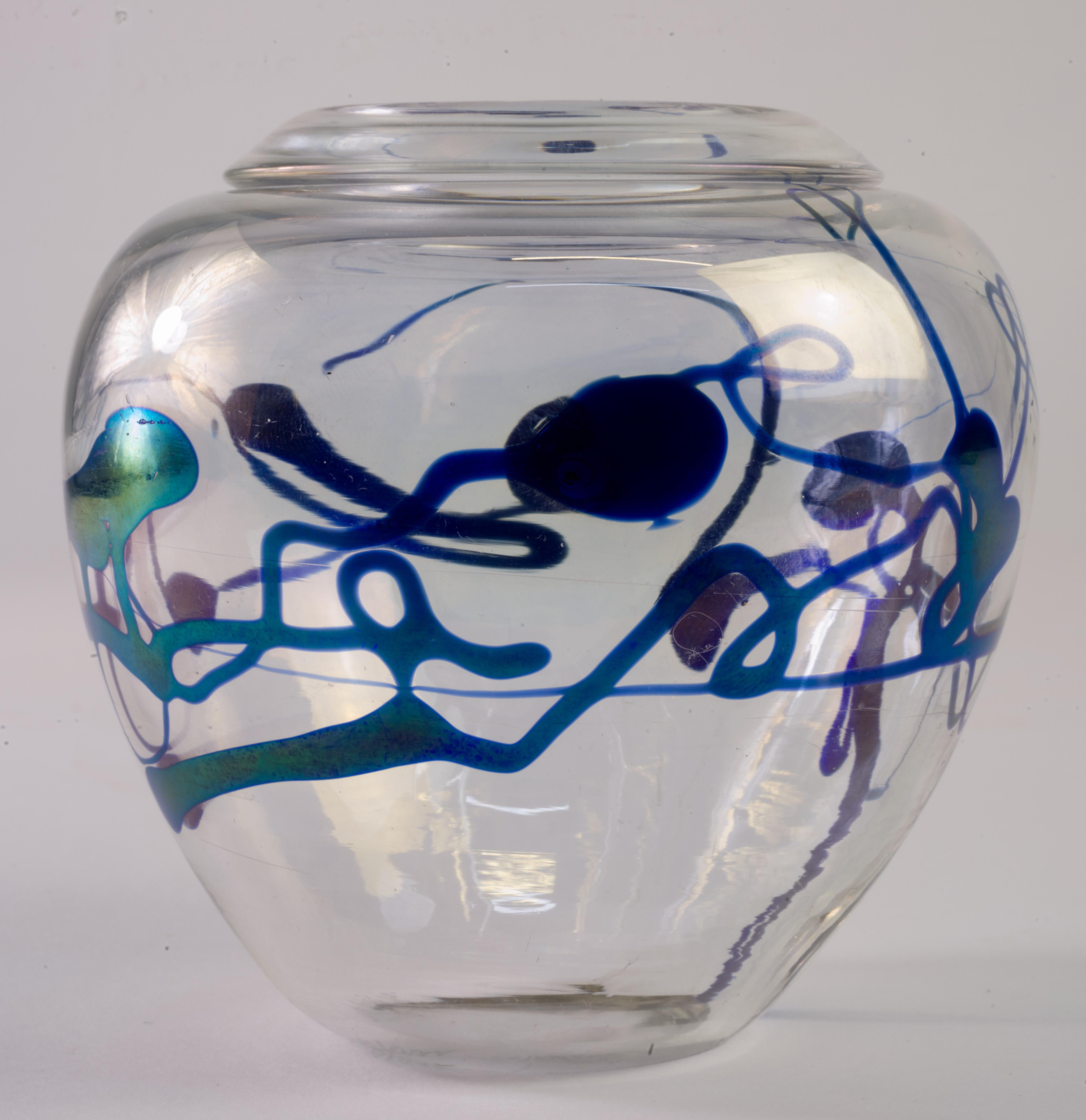 Robert Held Vaso a bocciolo in vetro artistico Organico Moderno Greene & Greene Iridescente in vendita 1