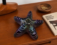 Robert Held Iridescent Art Glass Starfish Paperweight, Canada, circa 1980s
