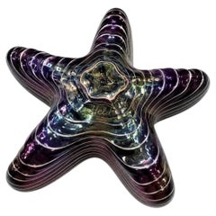 Robert Held Iridescent Art Glass Starfish Paperweight, Canada, circa 1980s