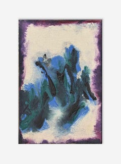 Composition abstraite - Peinture à l'huile par Robert The Helman - Fin du 20e siècle