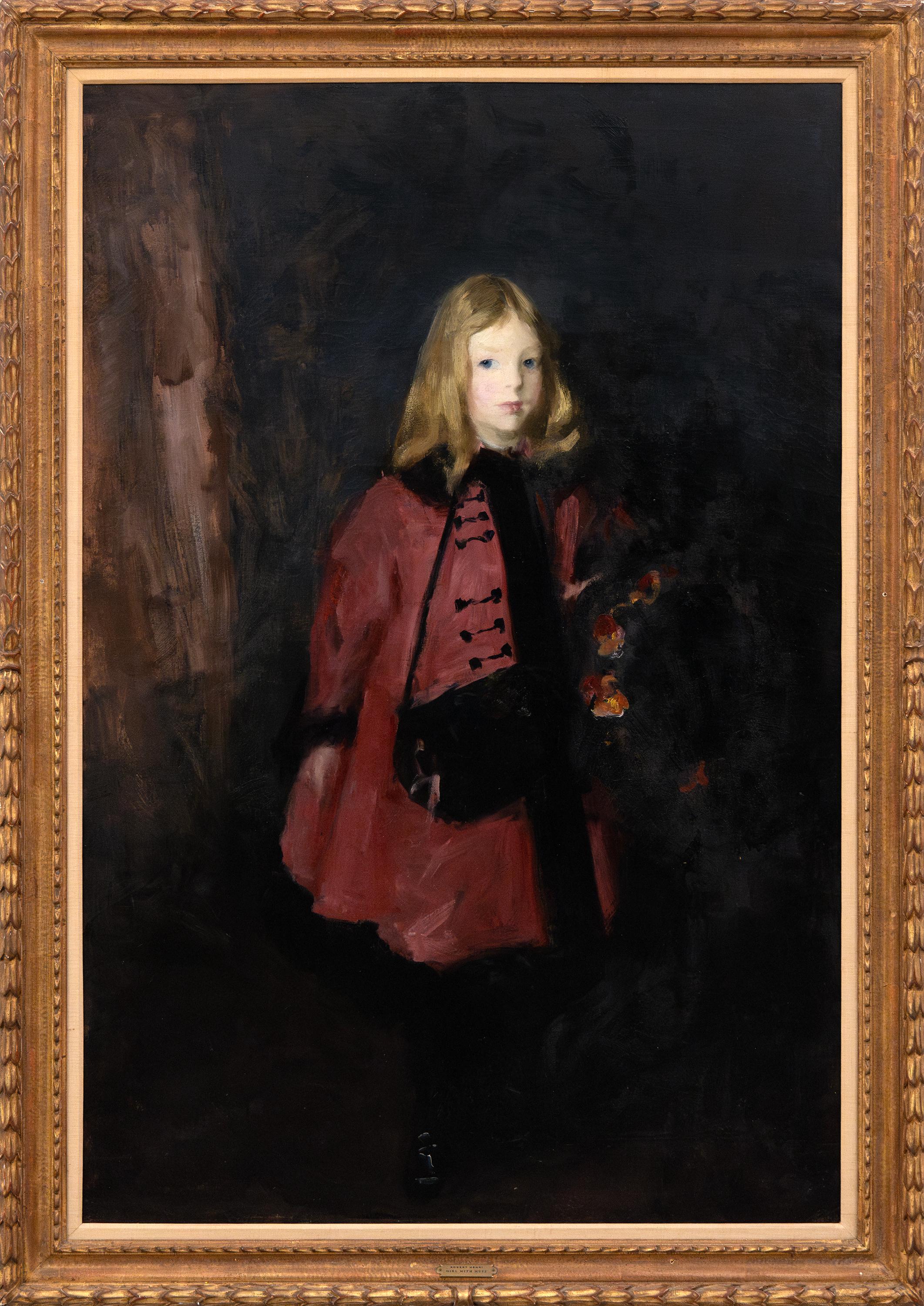 Ragazza con muffola - Painting di Robert Henri