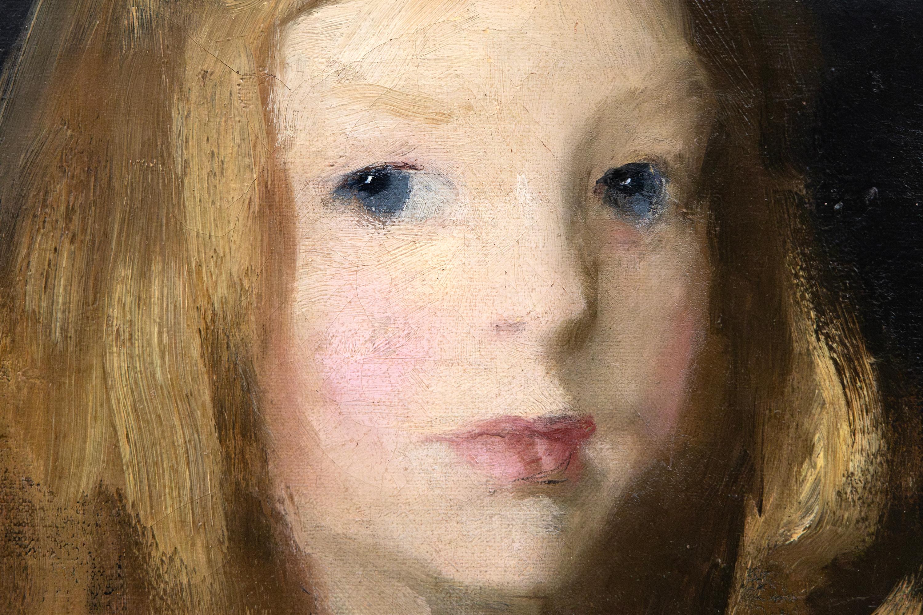 Ragazza con muffola - Painting Realismo americano di Robert Henri