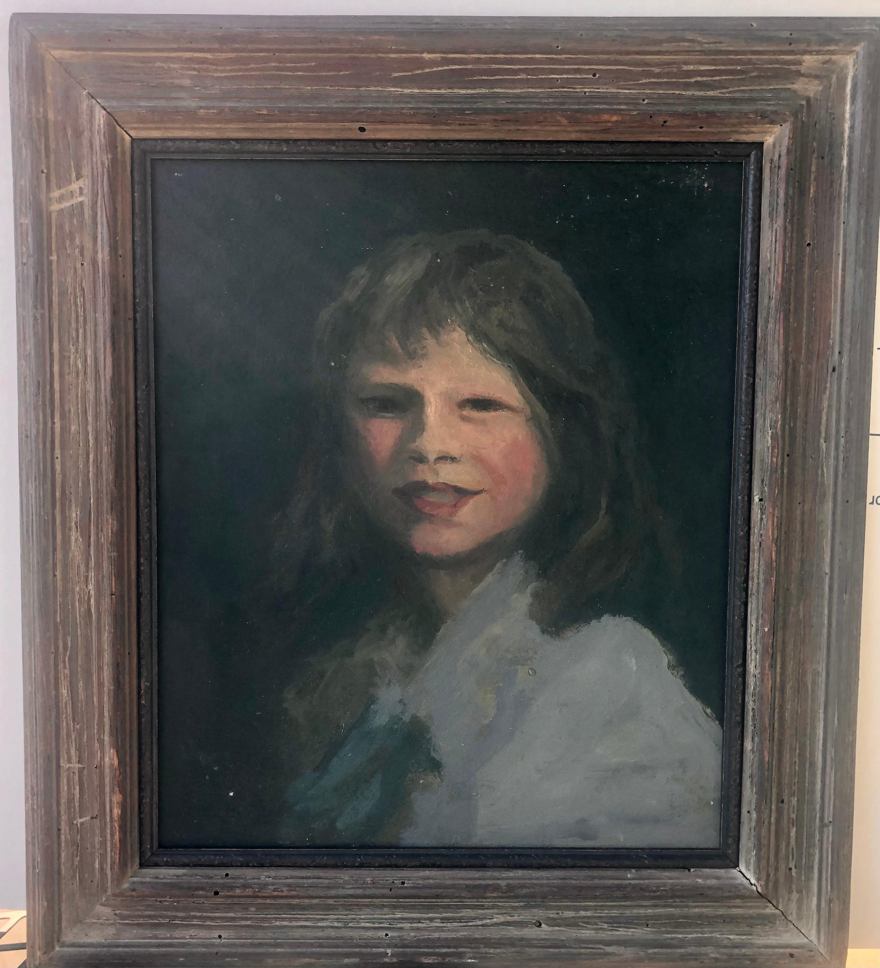 Period Ashcan School Oil Portrait of a Young Girl after R Henri, G Luks