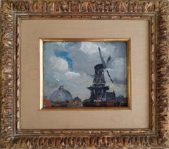 "Haarlem Windmill, " Robert Henri, Dutch Rural Ashcan Scene, Netherlands
