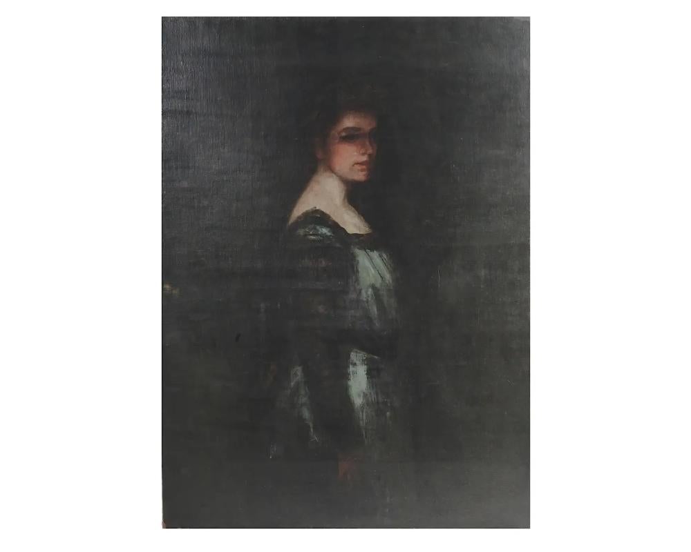 Robert Henri, American, 1865 to 1929, oil on canvas painting Portrait of Georgine Wetherill Shillard Smith, 1897. No visible signature,

Provenance: exhibited at PAFA 1899, descended through family, then acquired by the present owner. Robert Henri,