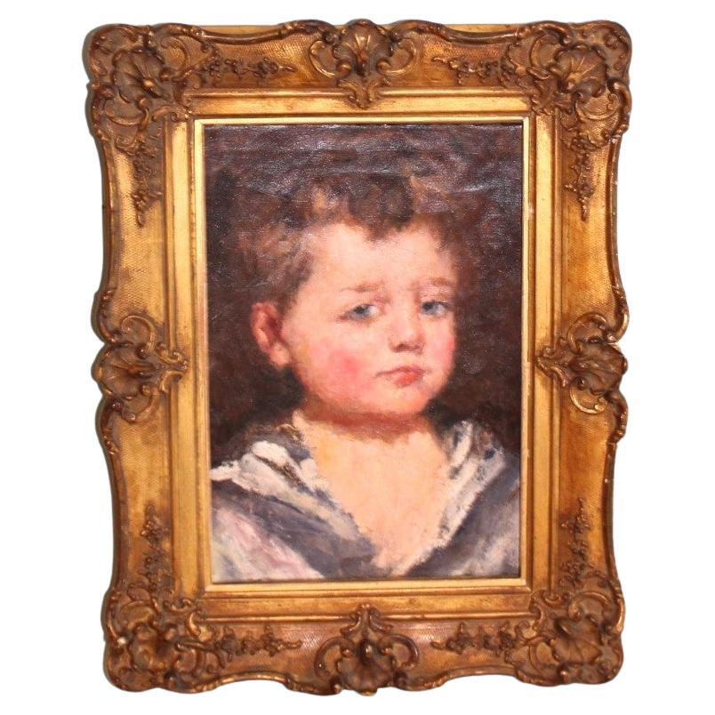 Antique Portrait of Young boy Robert Henri