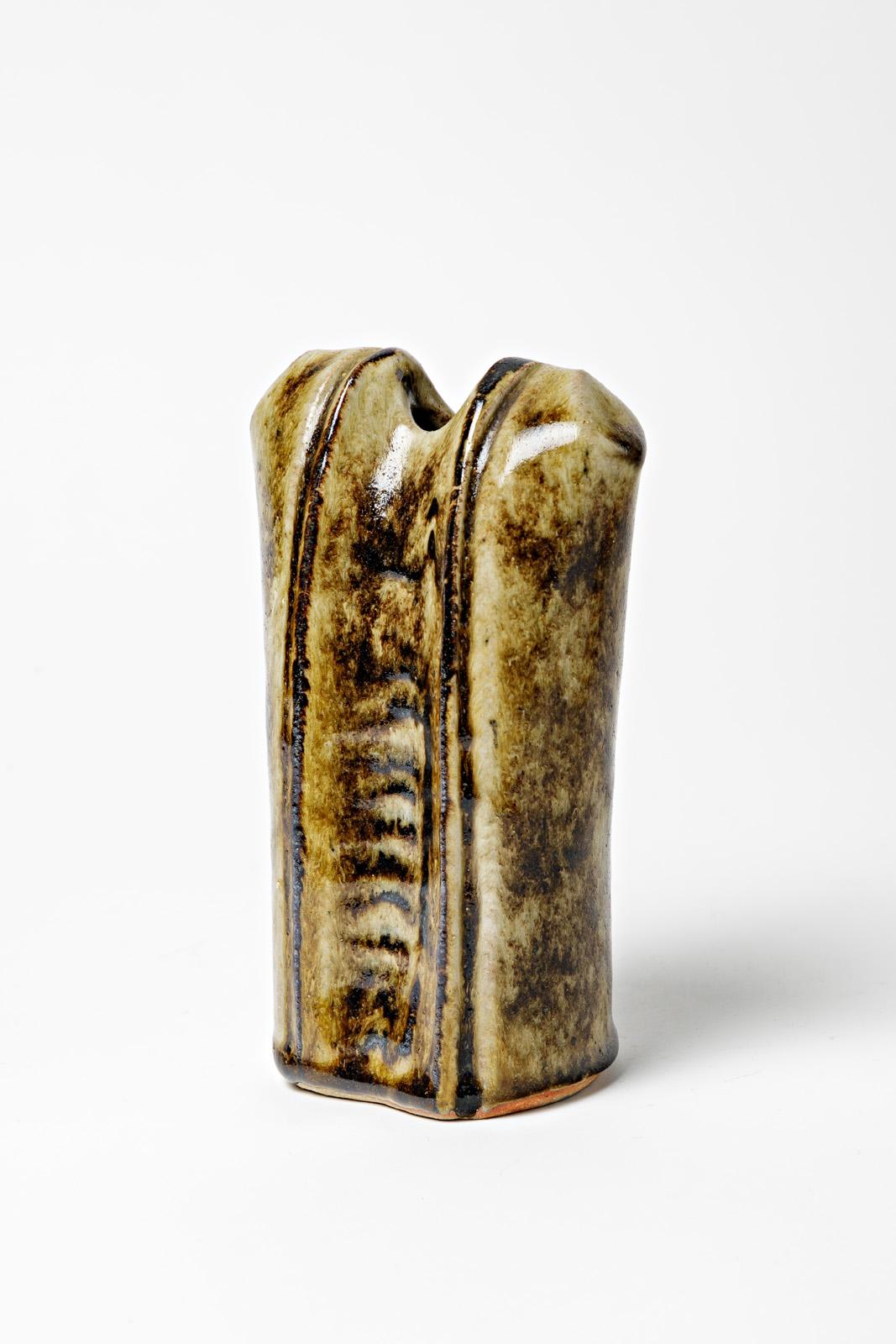 Mid-Century Modern Robert Heraud - Vase en céramique design du XXe siècle - Sculpture La Borne, 1970 en vente