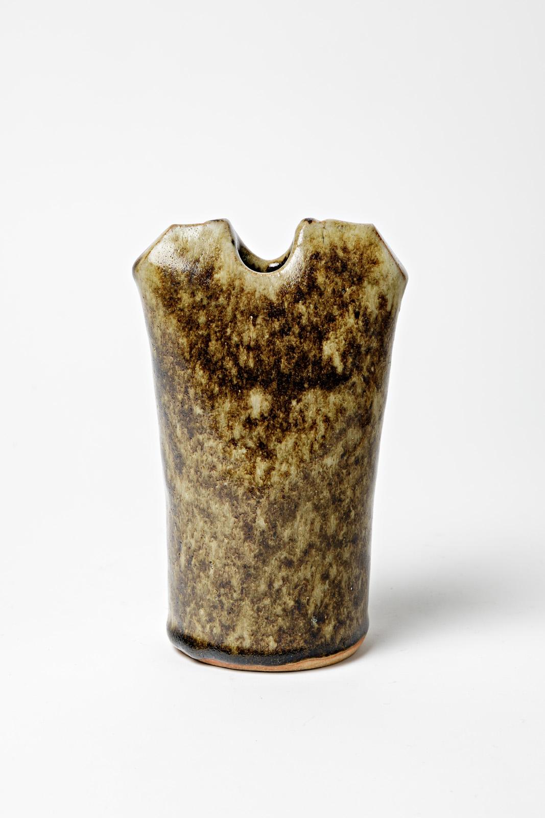 Robert Heraud 20th Century Design Ceramic Vase Sculpture La Borne, 1970 In Excellent Condition For Sale In Neuilly-en- sancerre, FR