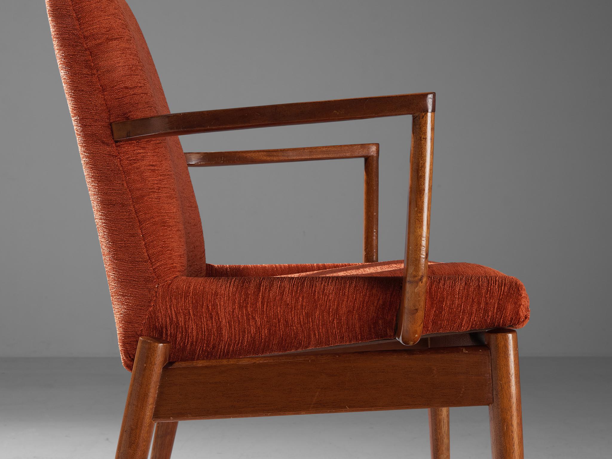 British Robert Heritage for Archie Shine Armchairs in Mahogany and Corduroy  For Sale