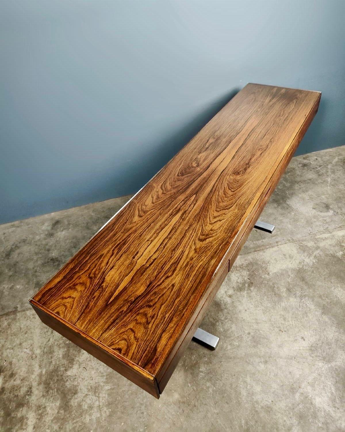 British Robert Heritage For Archie Shine Planar Desk Rosewood Sideboard Console Table