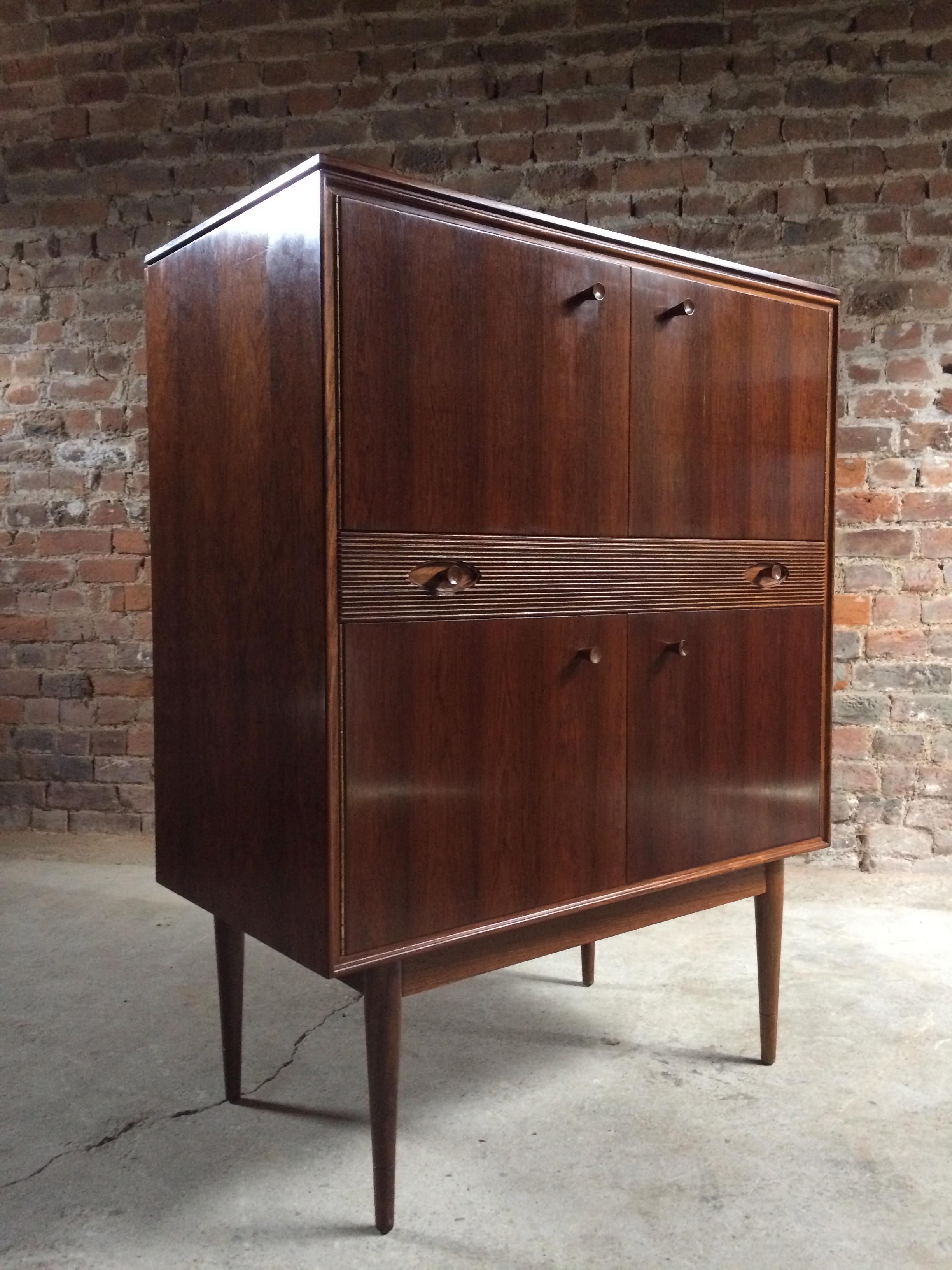 Robert Heritage for Archie Shine Rosewood Cocktail Cabinet Hamilton Range 1960s 5