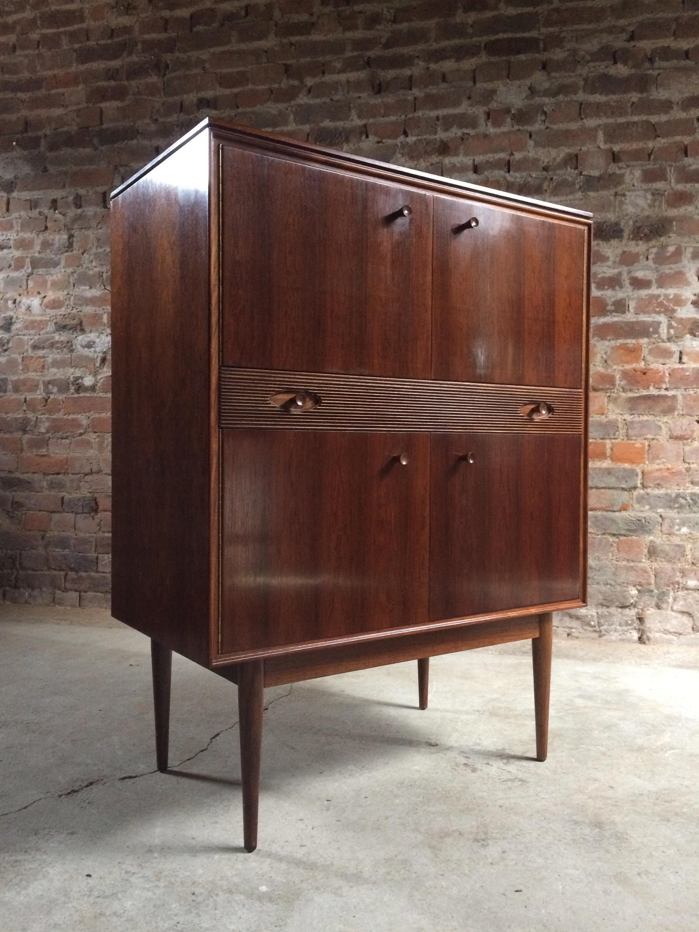 Robert Heritage for Archie Shine Rosewood Cocktail Cabinet Hamilton Range 1960s 6