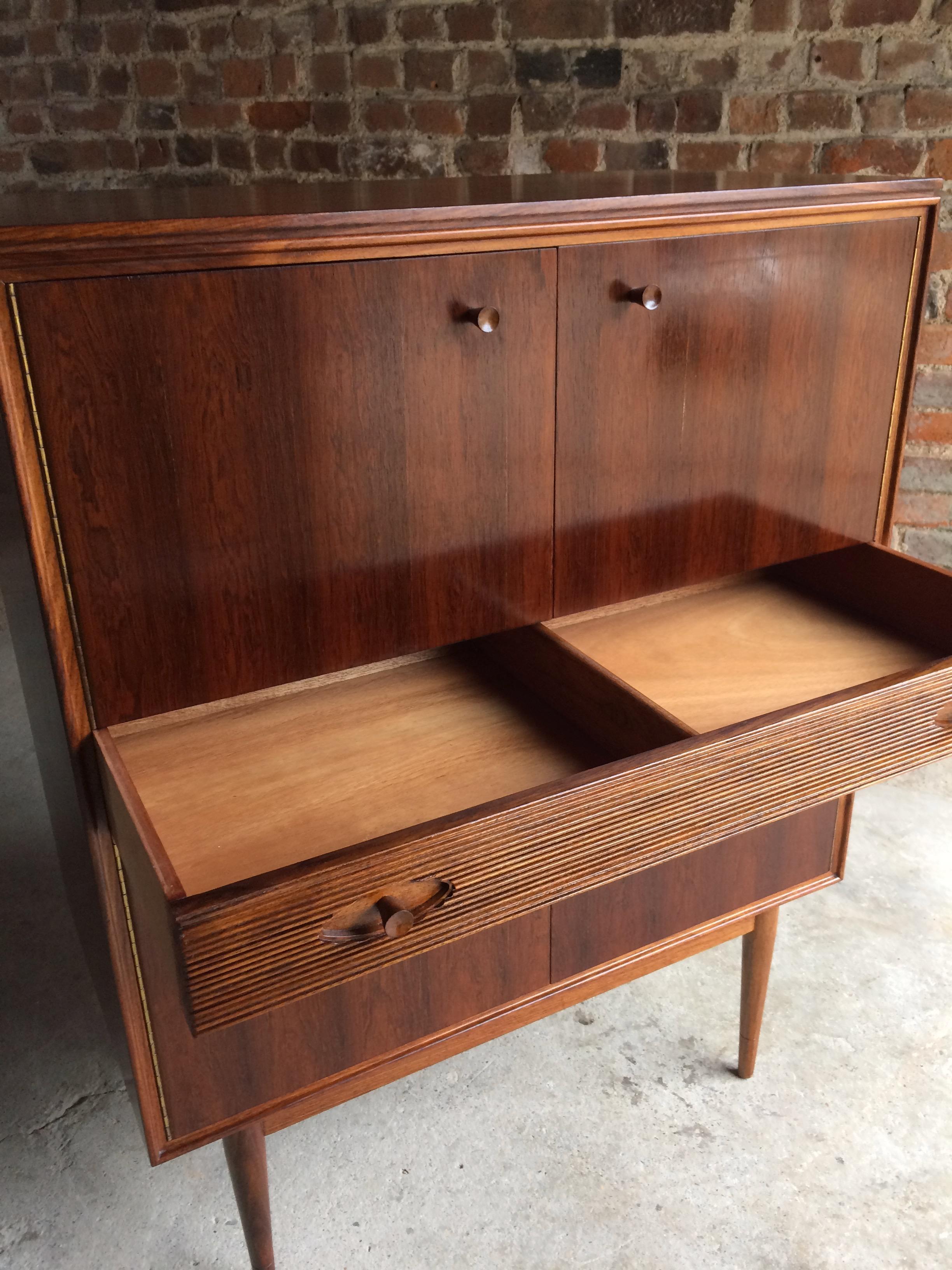 Robert Heritage for Archie Shine Rosewood Cocktail Cabinet Hamilton Range 1960s 3