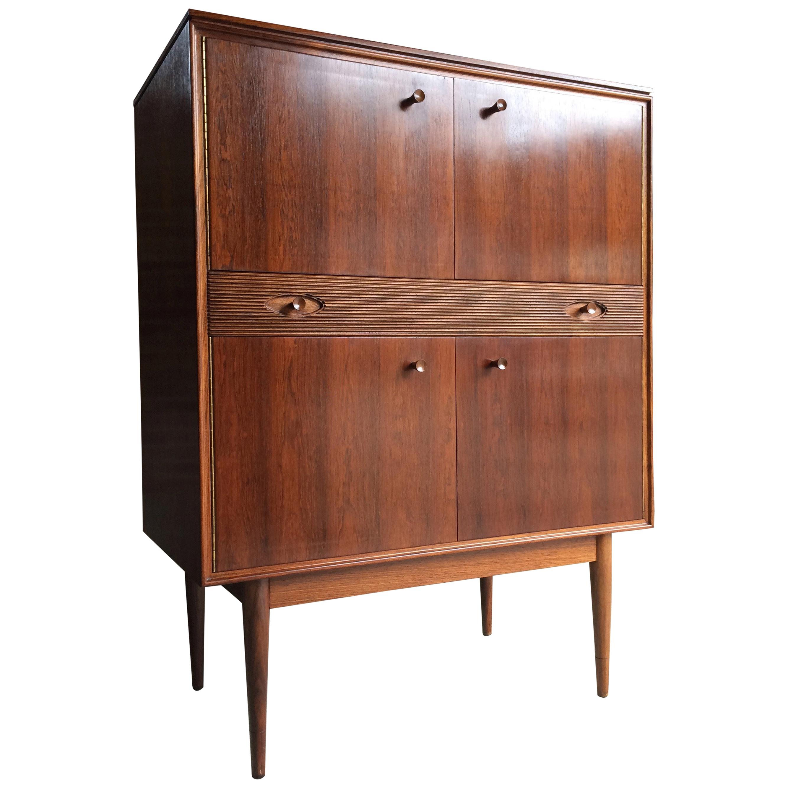 Robert Heritage for Archie Shine Rosewood Cocktail Cabinet Hamilton Range 1960s