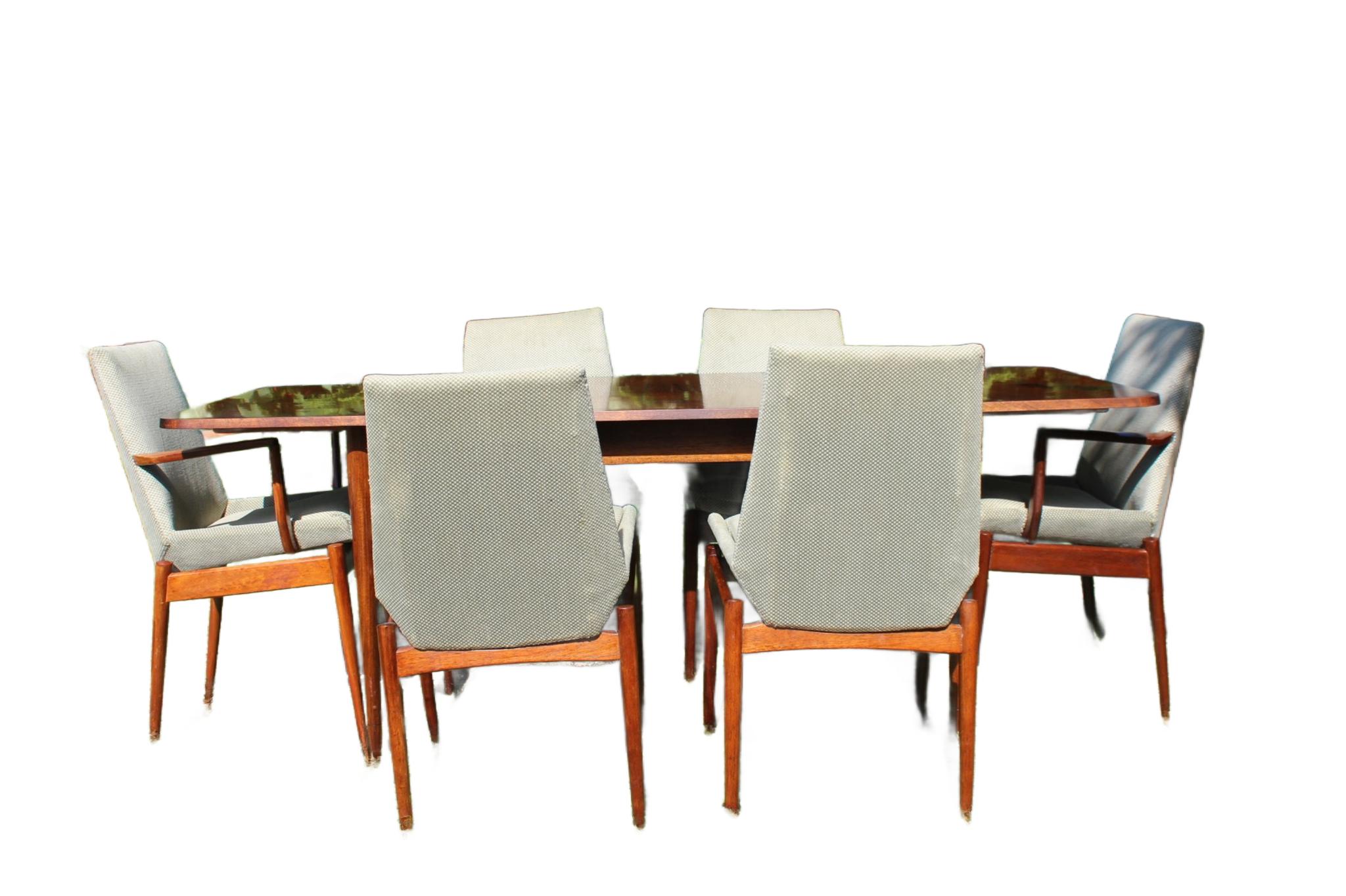 Robert Hamilton pour Archie Shine Table de salle à manger en bois de rose et 6 chaises Gamme Hamilton en vente 8