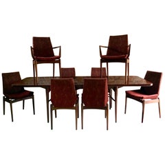 Vintage Robert Heritage for Archie Shine Rosewood Dining Table & 8 Chairs Hamilton Range