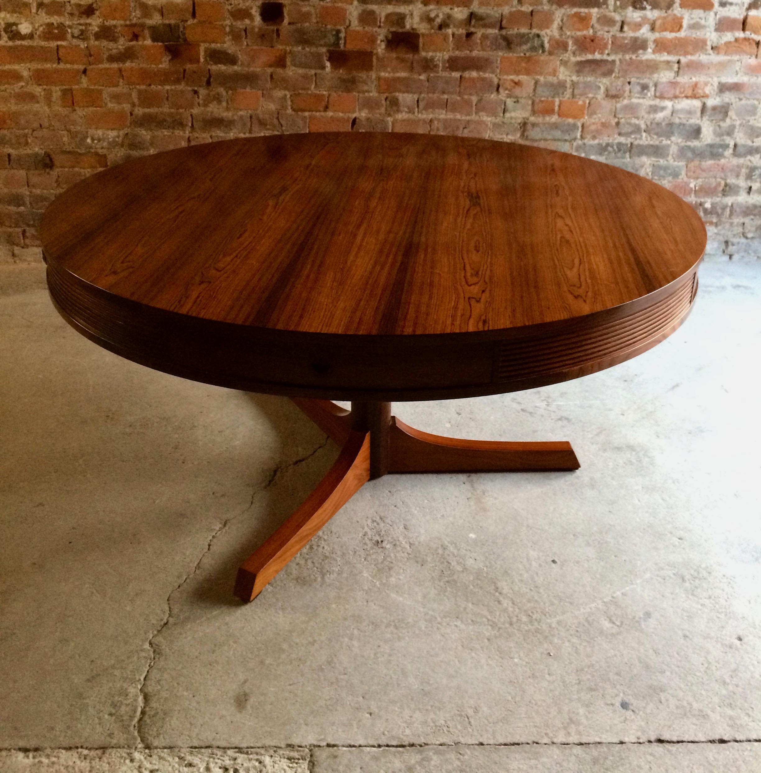 Robert Heritage for Archie Shine Rosewood Drum Dining Table, 1960s 2