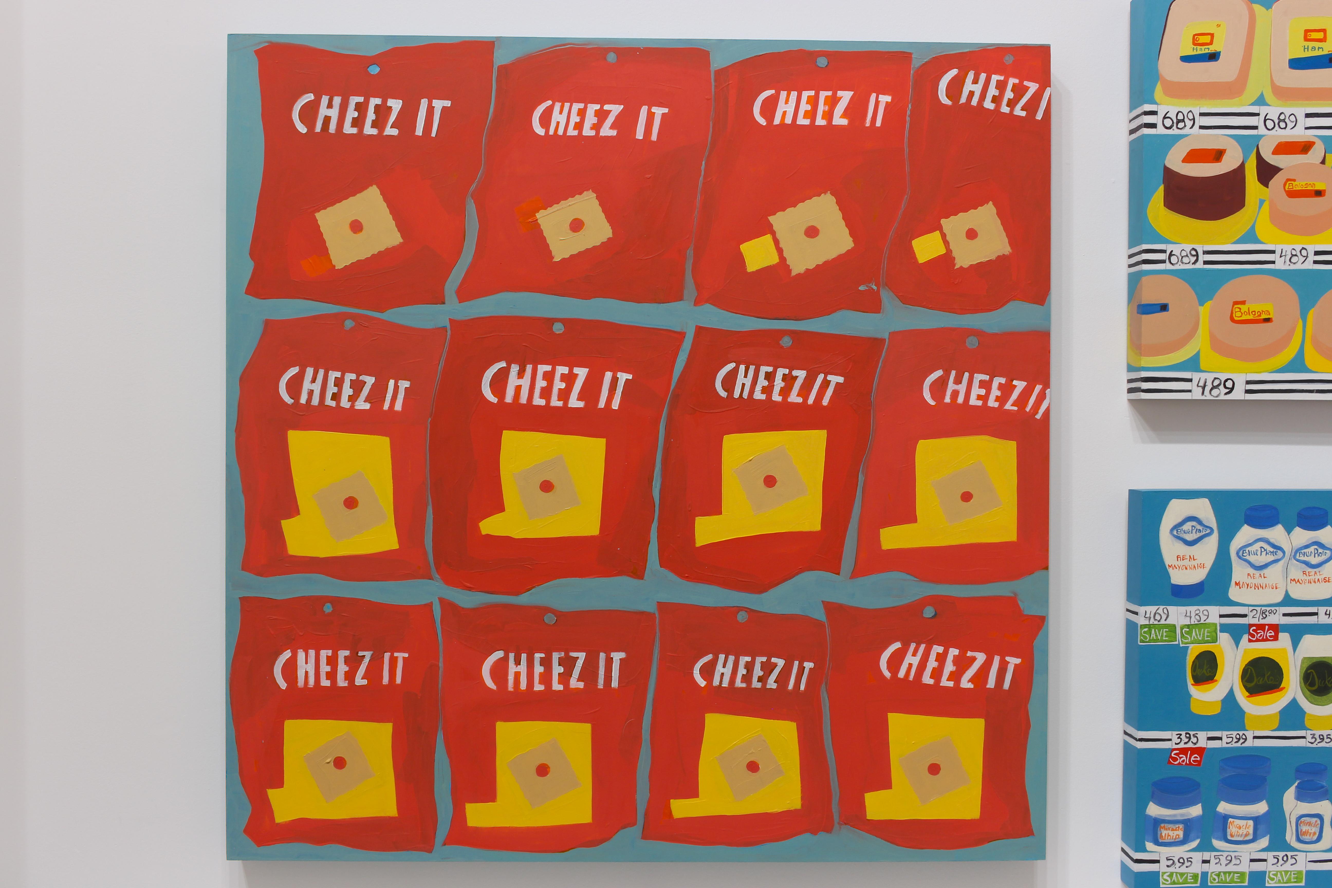 'Cheez It' still life - grocery store - supermarket - food painting - Pop Art - Painting by Robert Hightower