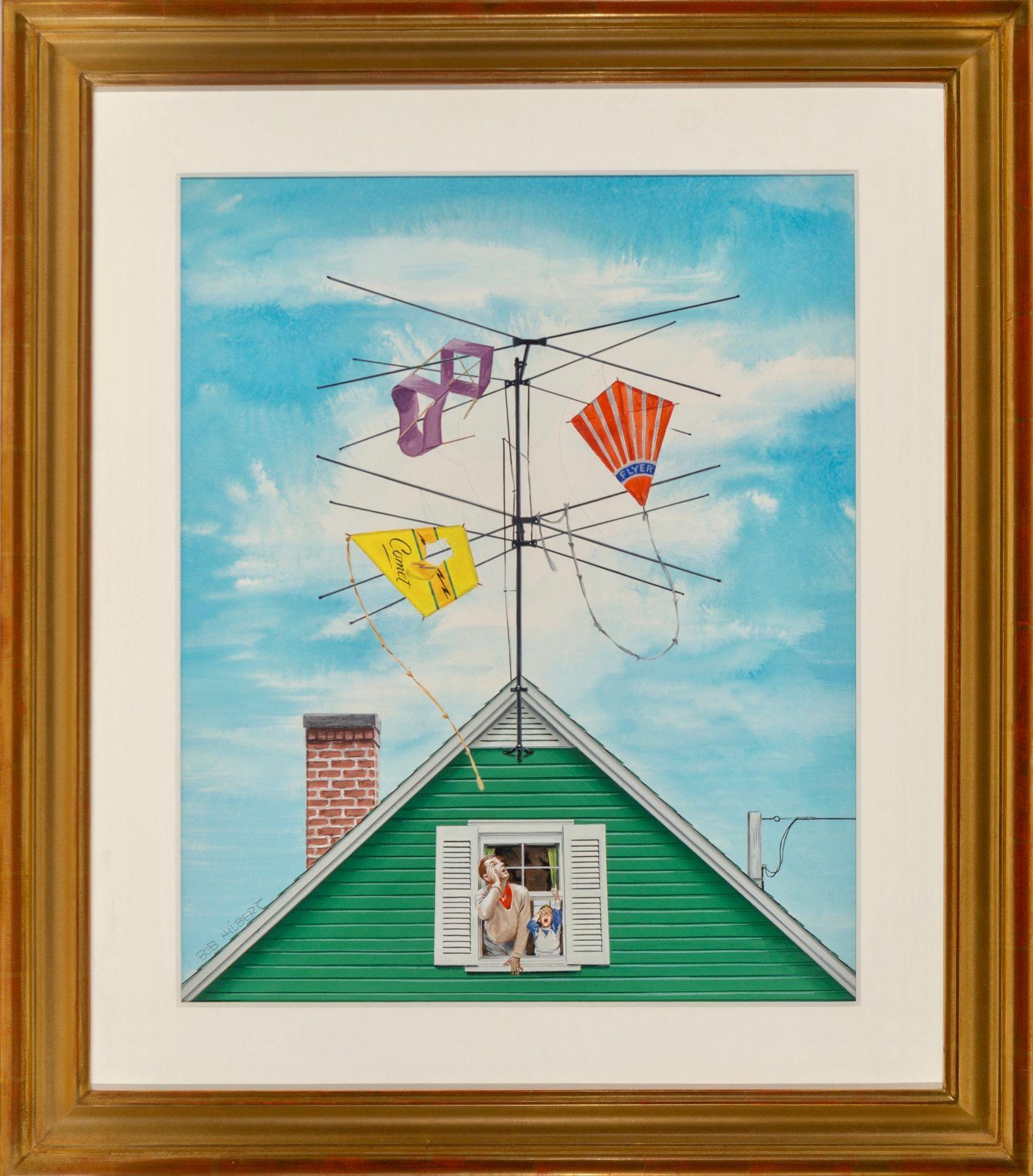 Kite Catcher - Painting by Robert Hilbert