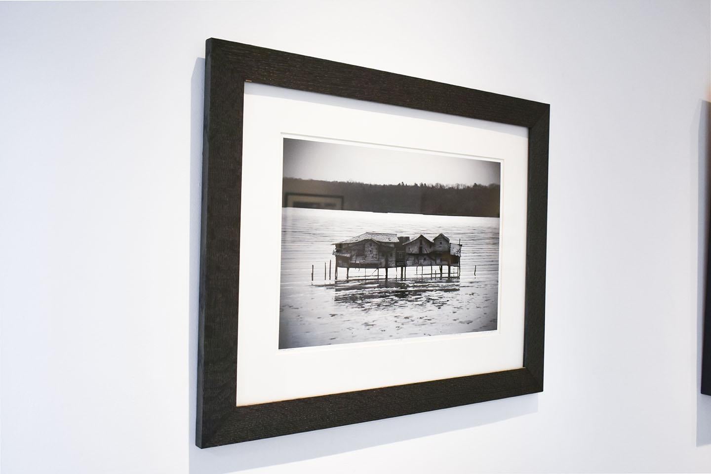 Mudflat House (Black & White Landscape Photograph of a House in Water) 2