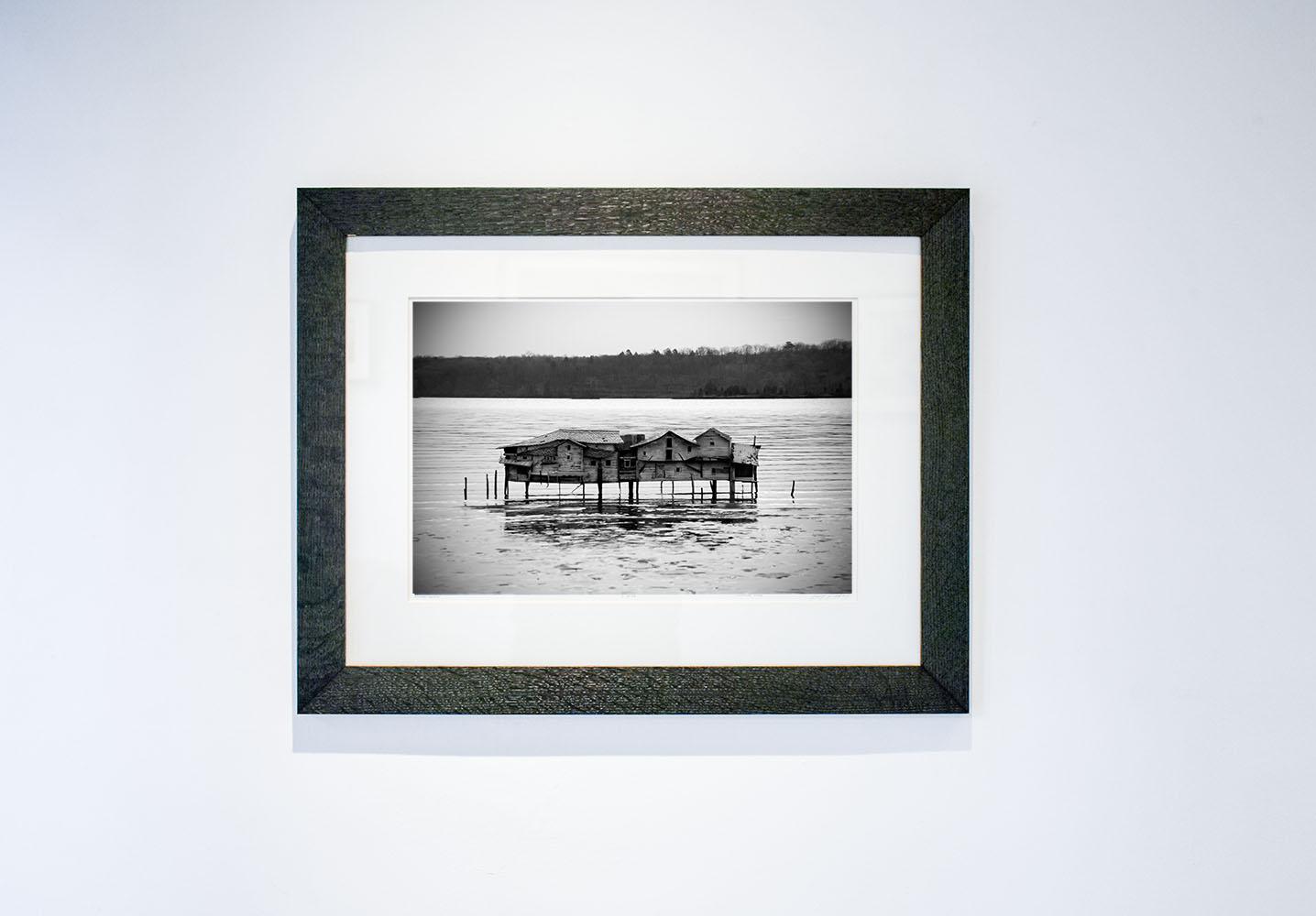 Mudflat House (Black & White Landscape Photograph of a House in Water) 5