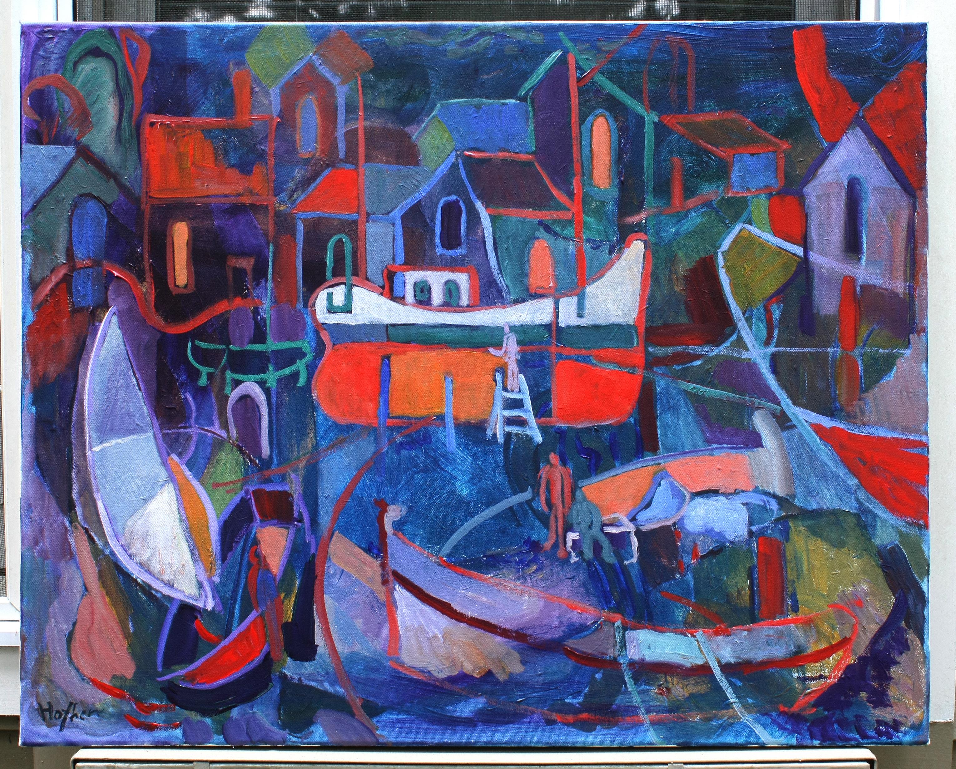 Boatyard, Originalgemälde (Expressionismus), Painting, von Robert Hofherr