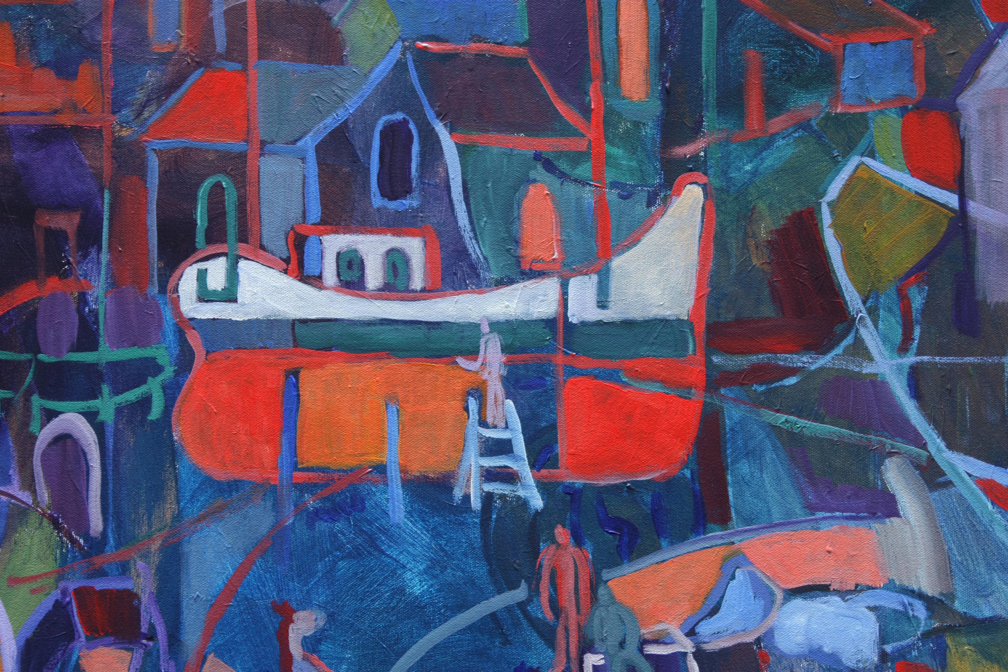 Boatyard, Original Painting For Sale 1