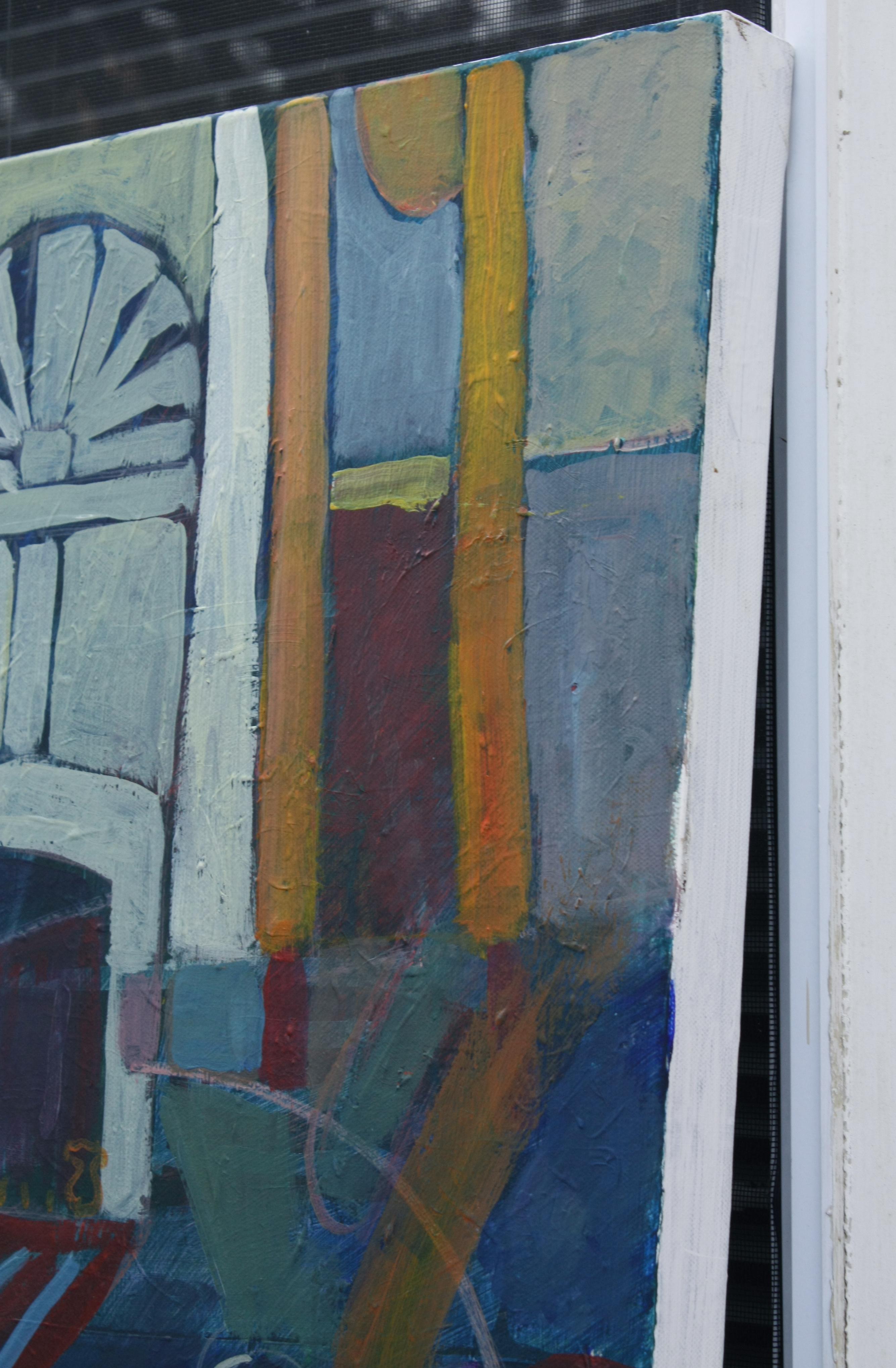 Colonial Interior, Original Painting - Gray Interior Painting by Robert Hofherr