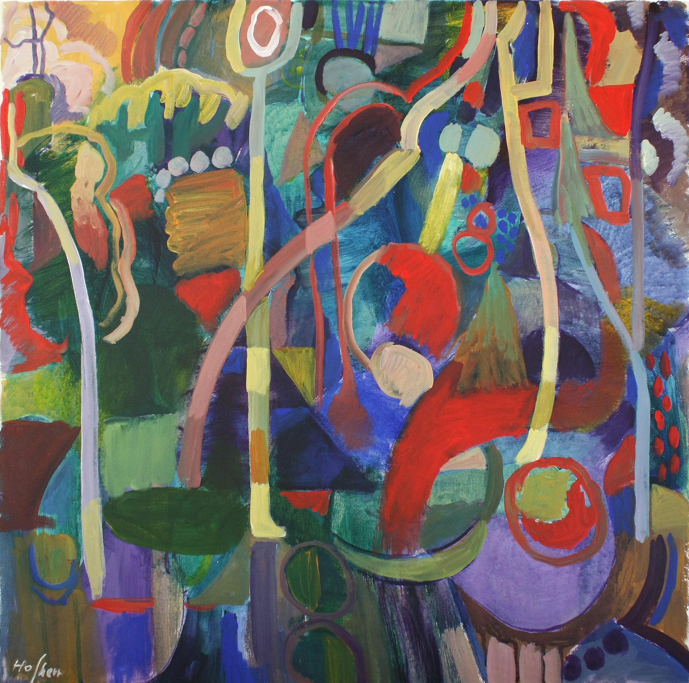 Landscape Painting di Robert Hofherr - Composizione con alberi, Pittura astratta