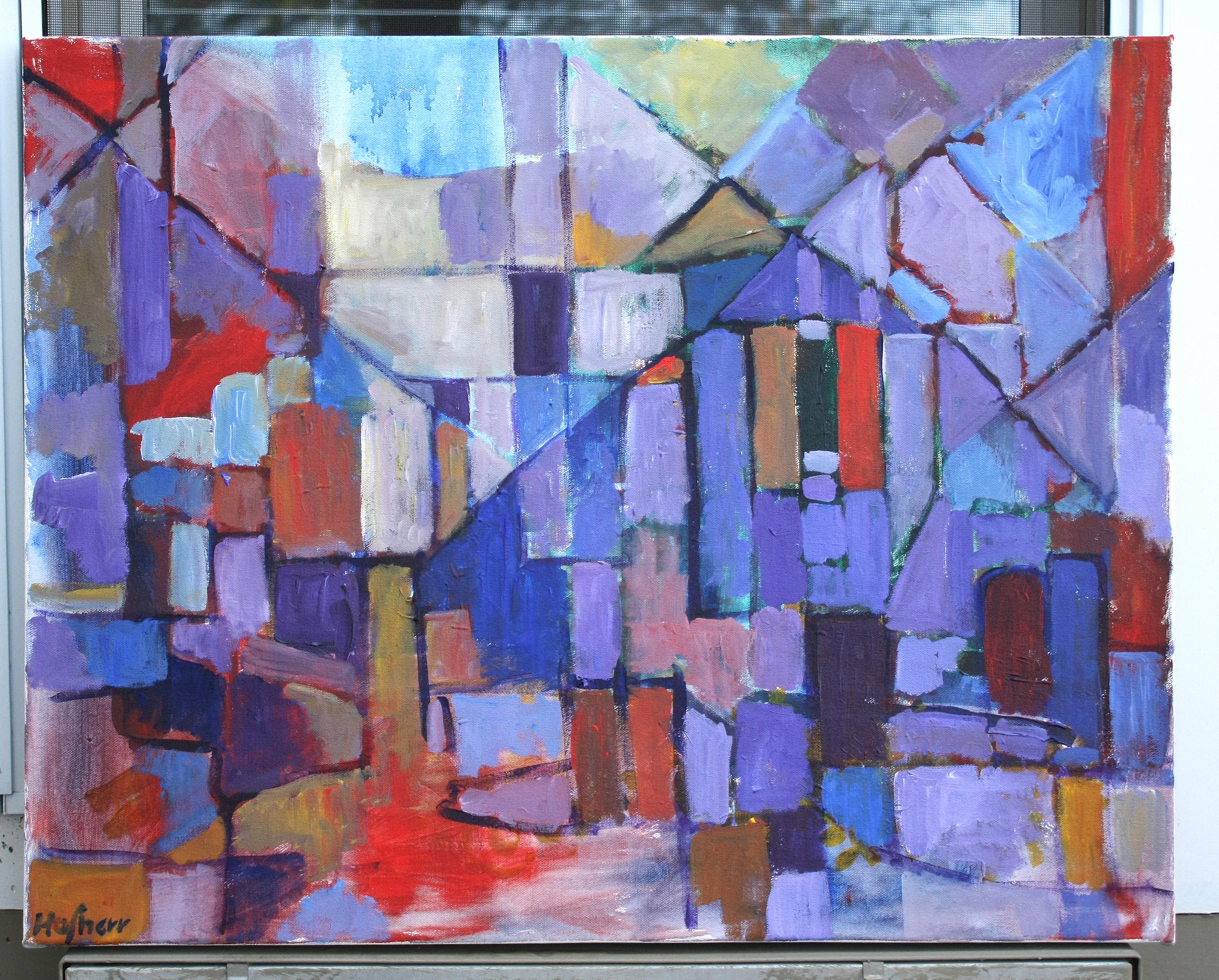 Derelict Cottages, Abstract Painting For Sale 1