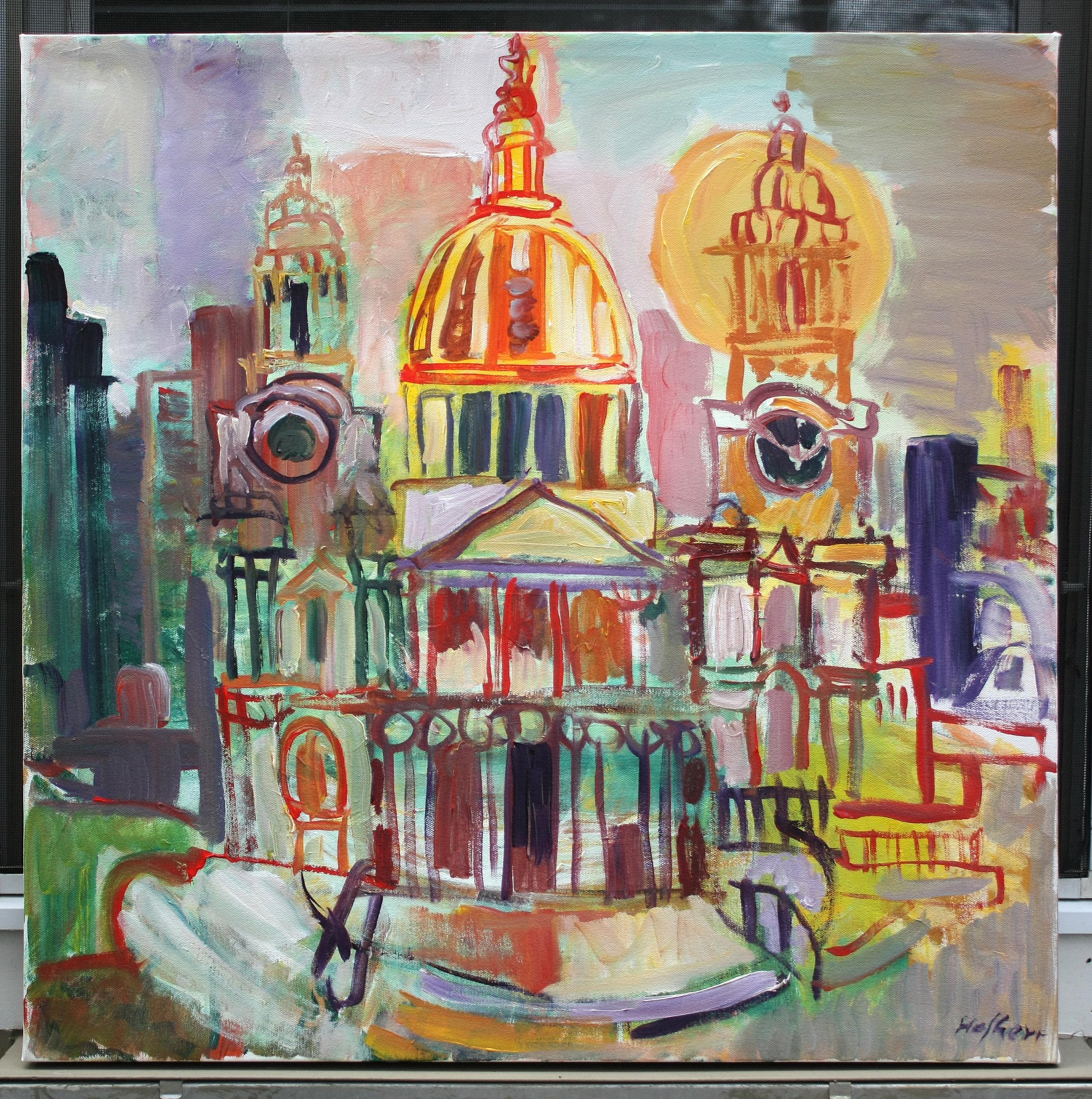 <p>Artist Comments<br>Drawing inspiration from Raoul Dufy's energetic landscapes, this depiction of St. Paul's Cathedral employs a wildly exuberant linear style to outline the structure's basic form. The stylized effect of the vibrant palette and