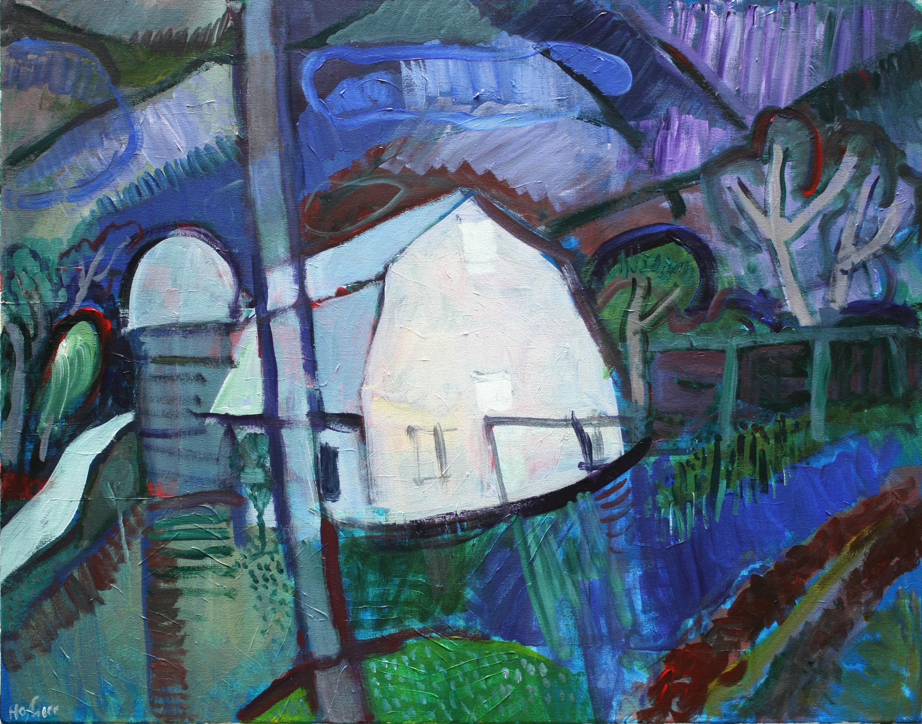 Pale Barn, Original Painting - Art by Robert Hofherr