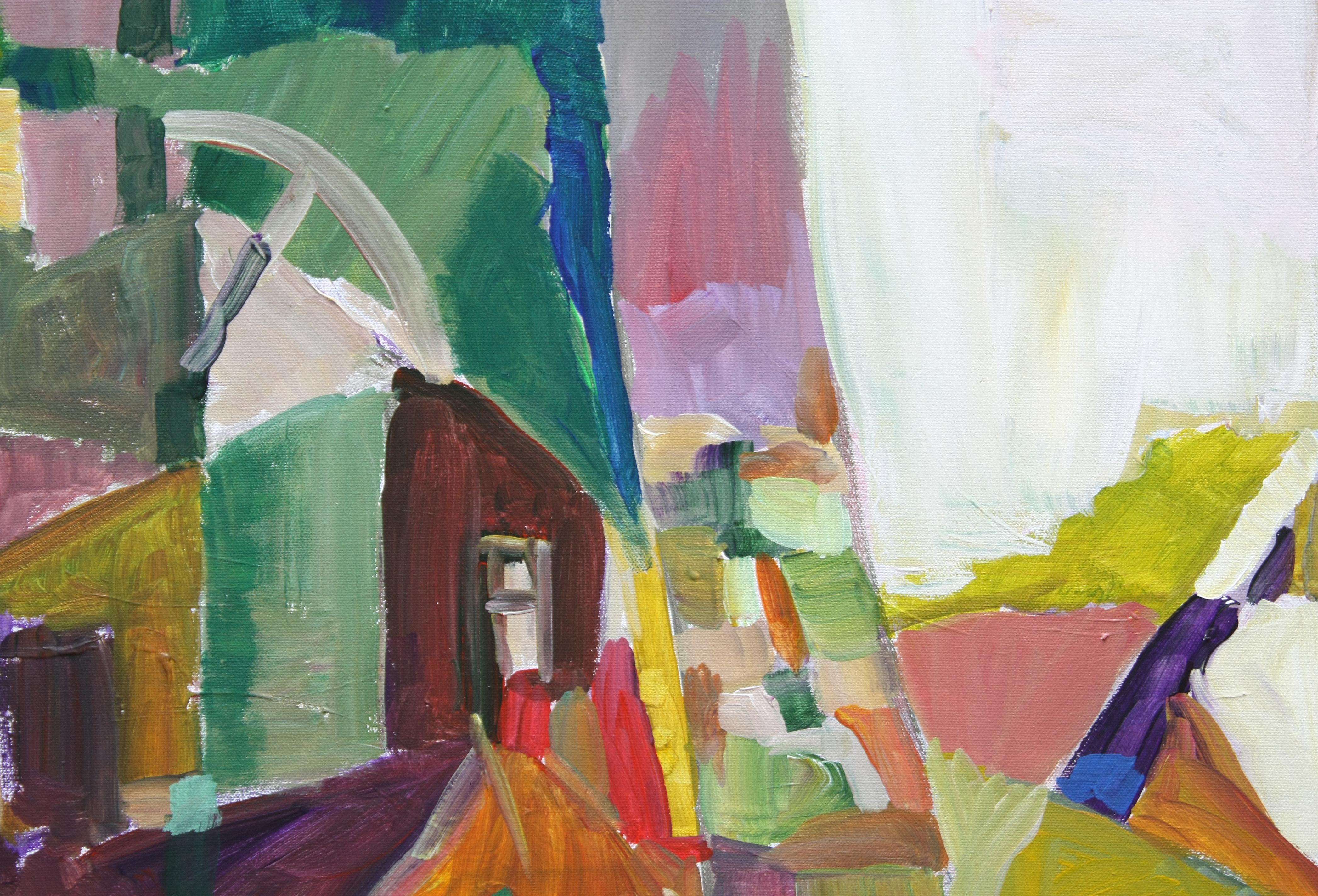 Ruine dans un Wood, peinture originale en vente 1