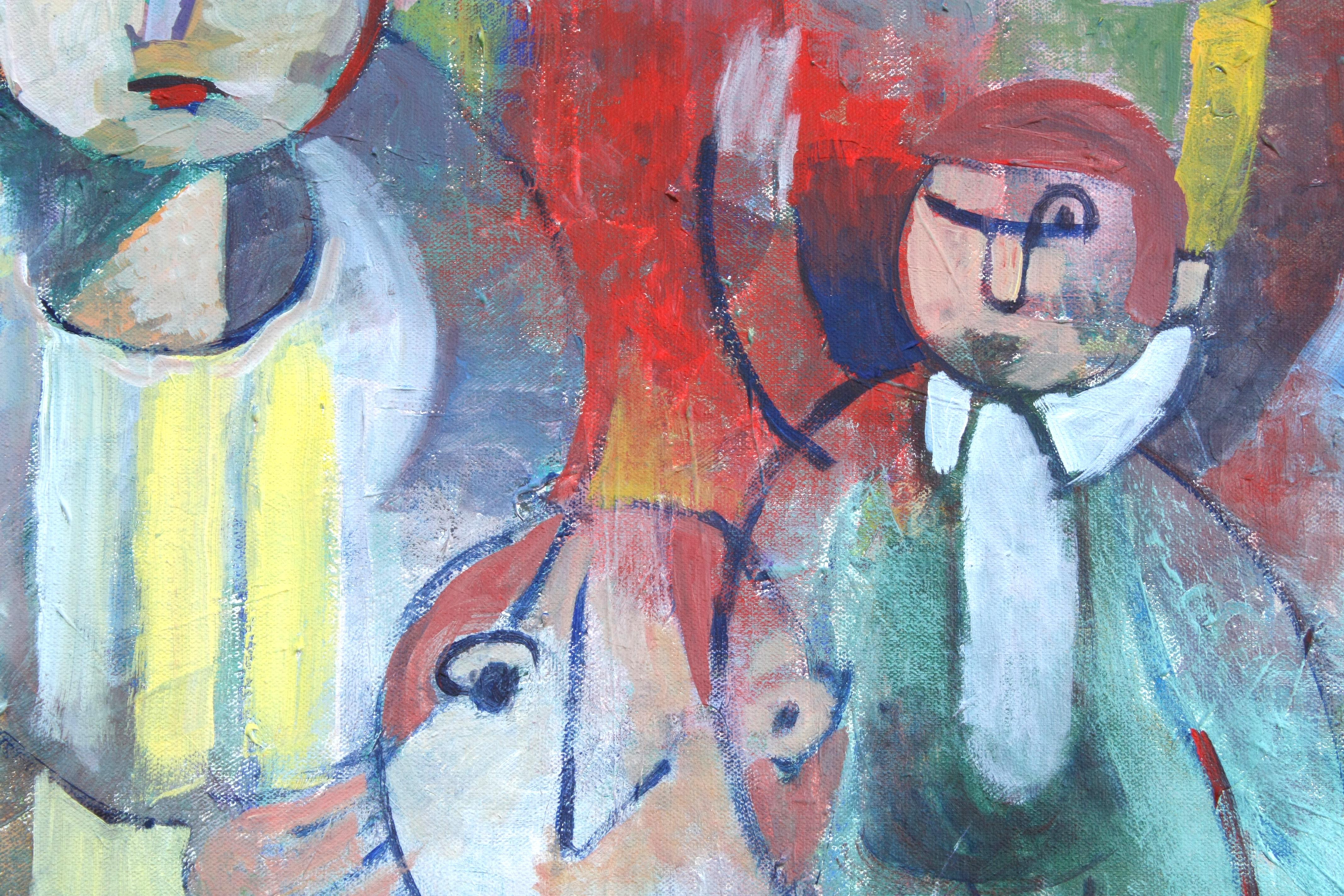 Stylized Figures, Abstract Painting For Sale 3