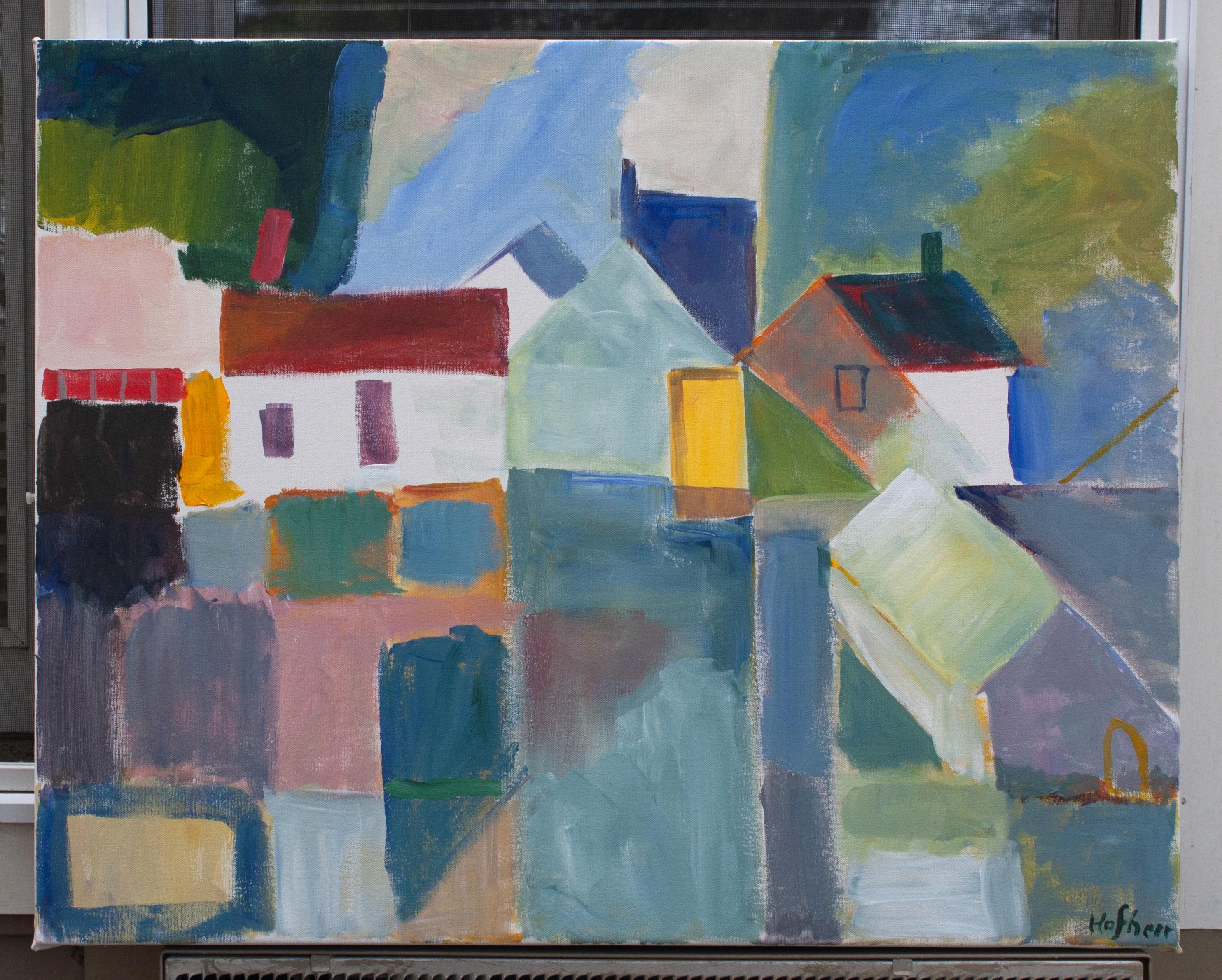 <p>Commenti dell'artista<br>Gli edifici rurali della fattoria sono il punto focale di questo colorato dipinto fauvista. Le forme delle strutture si collegano ad altri elementi compositivi, ognuno dei quali è modellato e arricchito da una gamma di