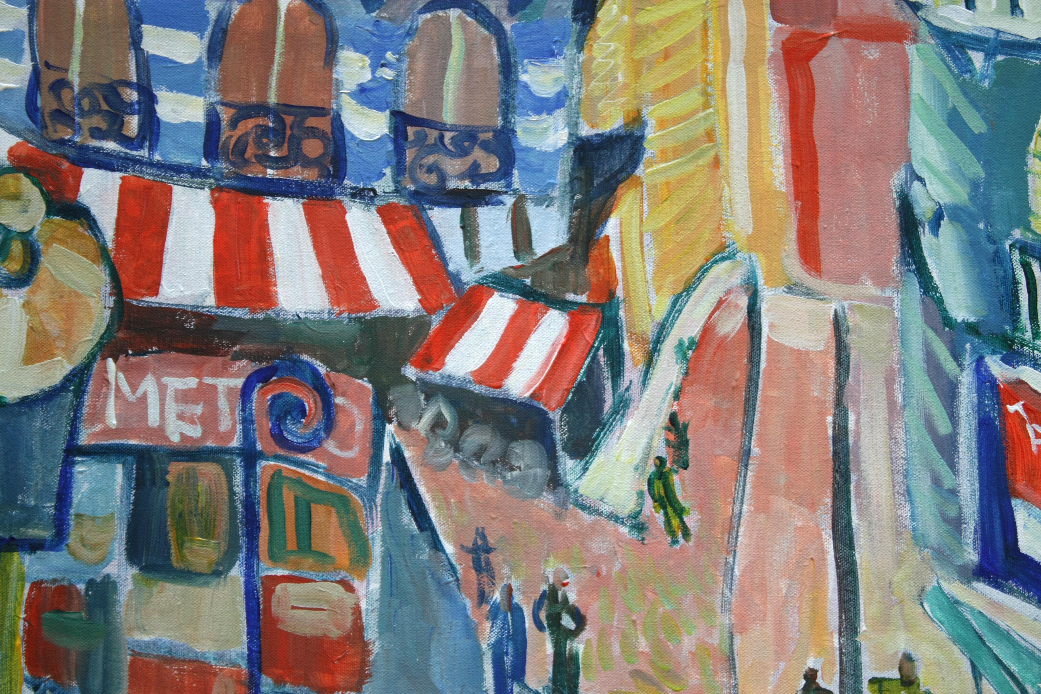 <p>Kommentare des Künstlers<br>Der Künstler Robert Hofherr präsentiert eine energiegeladene Darstellung einer Stadtszene. Die fauvistischen Farben und expressionistischen Malereien schaffen ein einprägsames Bild. 