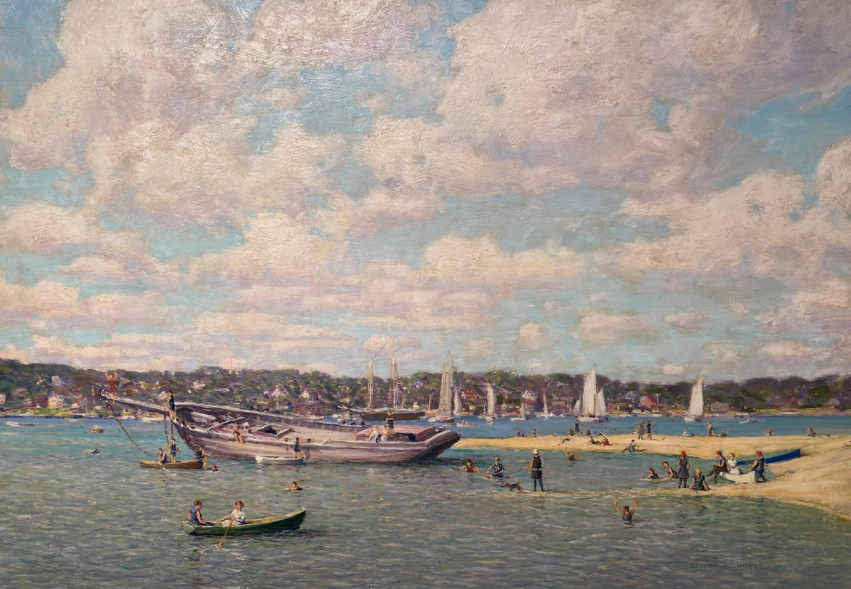 Northport Long Island, New York 1914 - Painting by Robert Hogg Nisbet