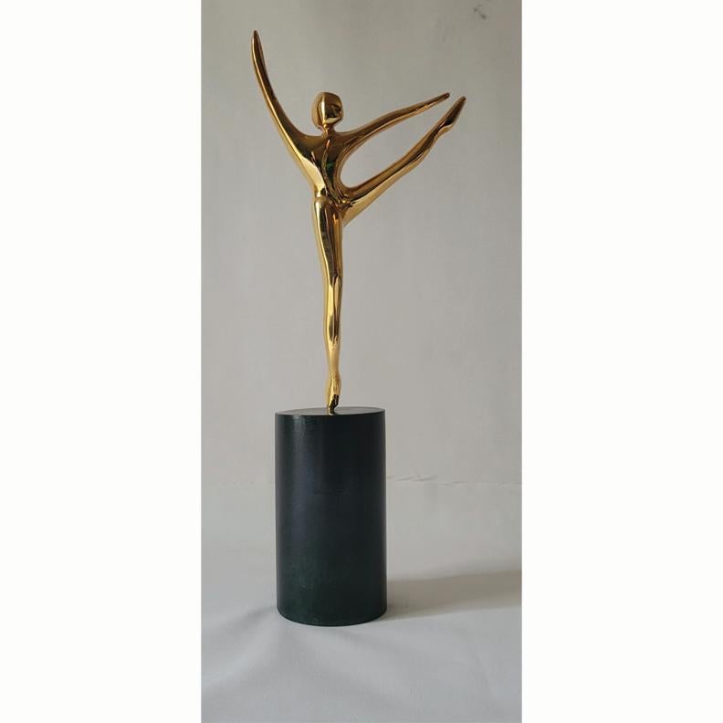 Robert Holmes Abstract Sculpture - Reverse (miniature) - 24 Karat Gold plated