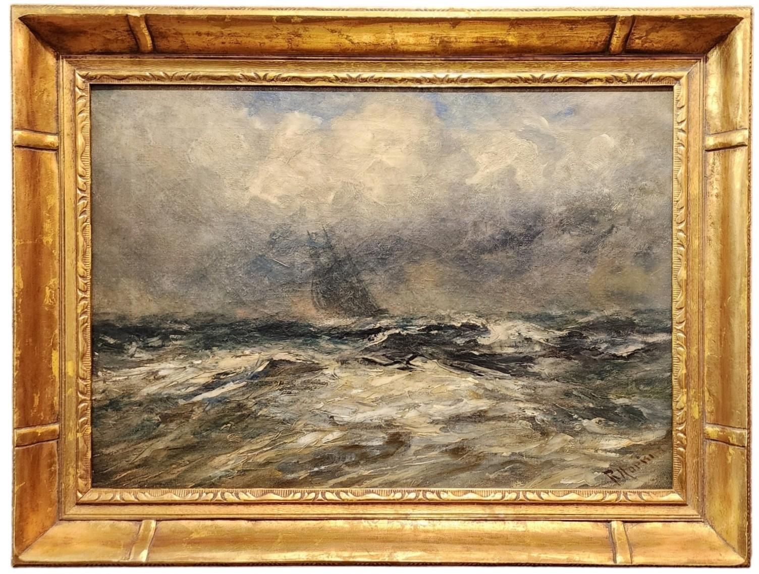 In the Distance, Seascape, Detroit Artist - Painting by Robert Hopkin