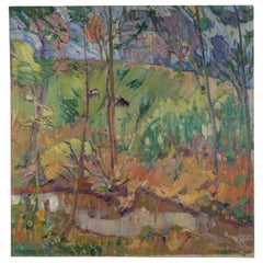 Robert Houpels (Courtrai 1877 - Velle 1943) Fauvistic Landscape, Oil on Canvas